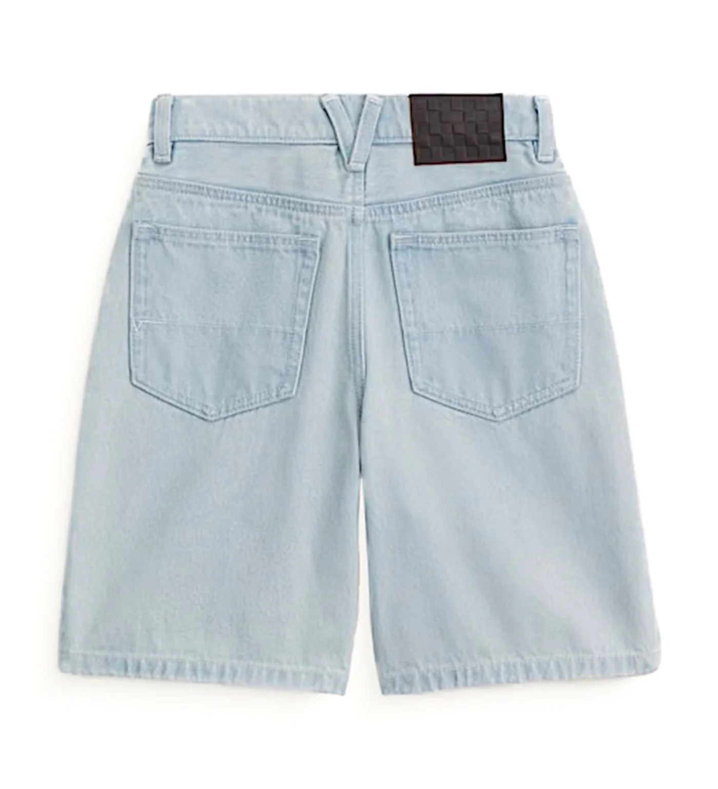 Big Kids Check-5 Baggy Jorts, Blue Ice - Image 2
