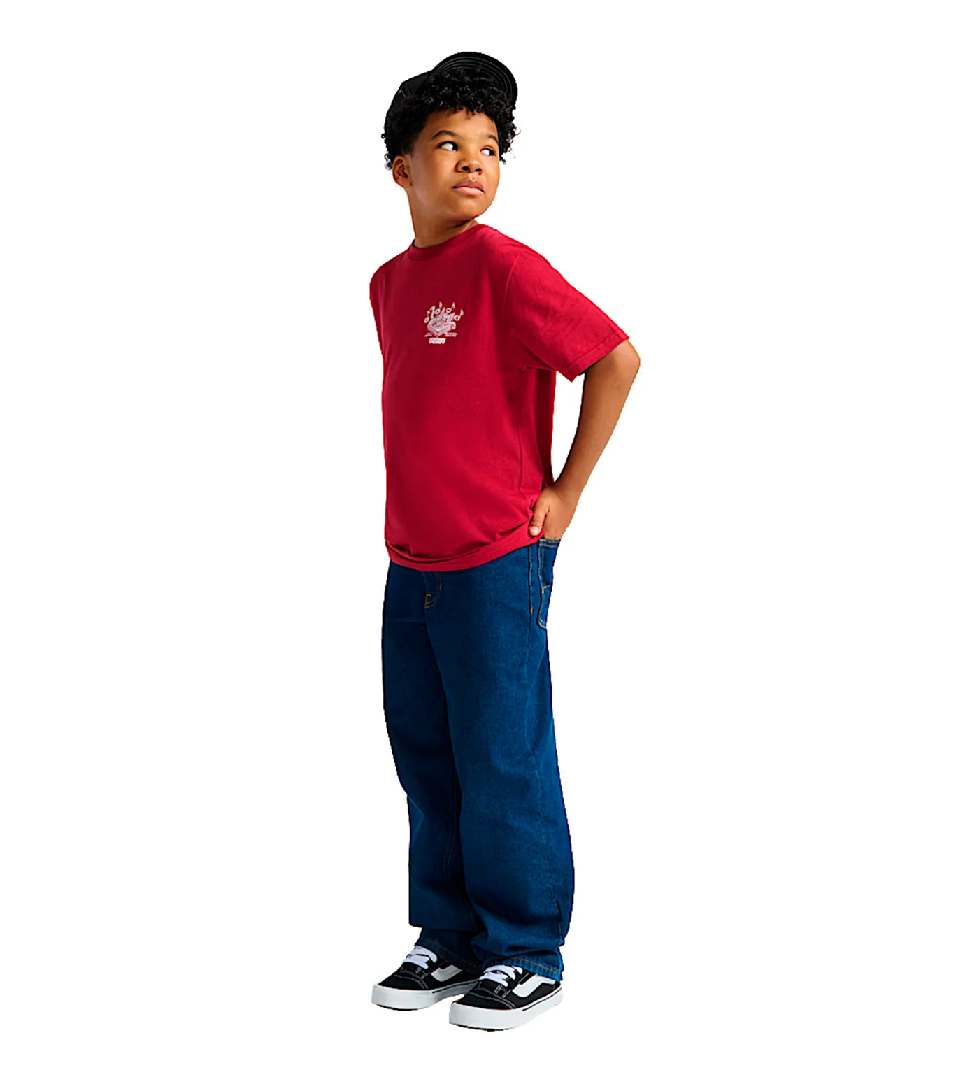Big Kids Check-5 Loose Denim, Midnight Blue - Image 3