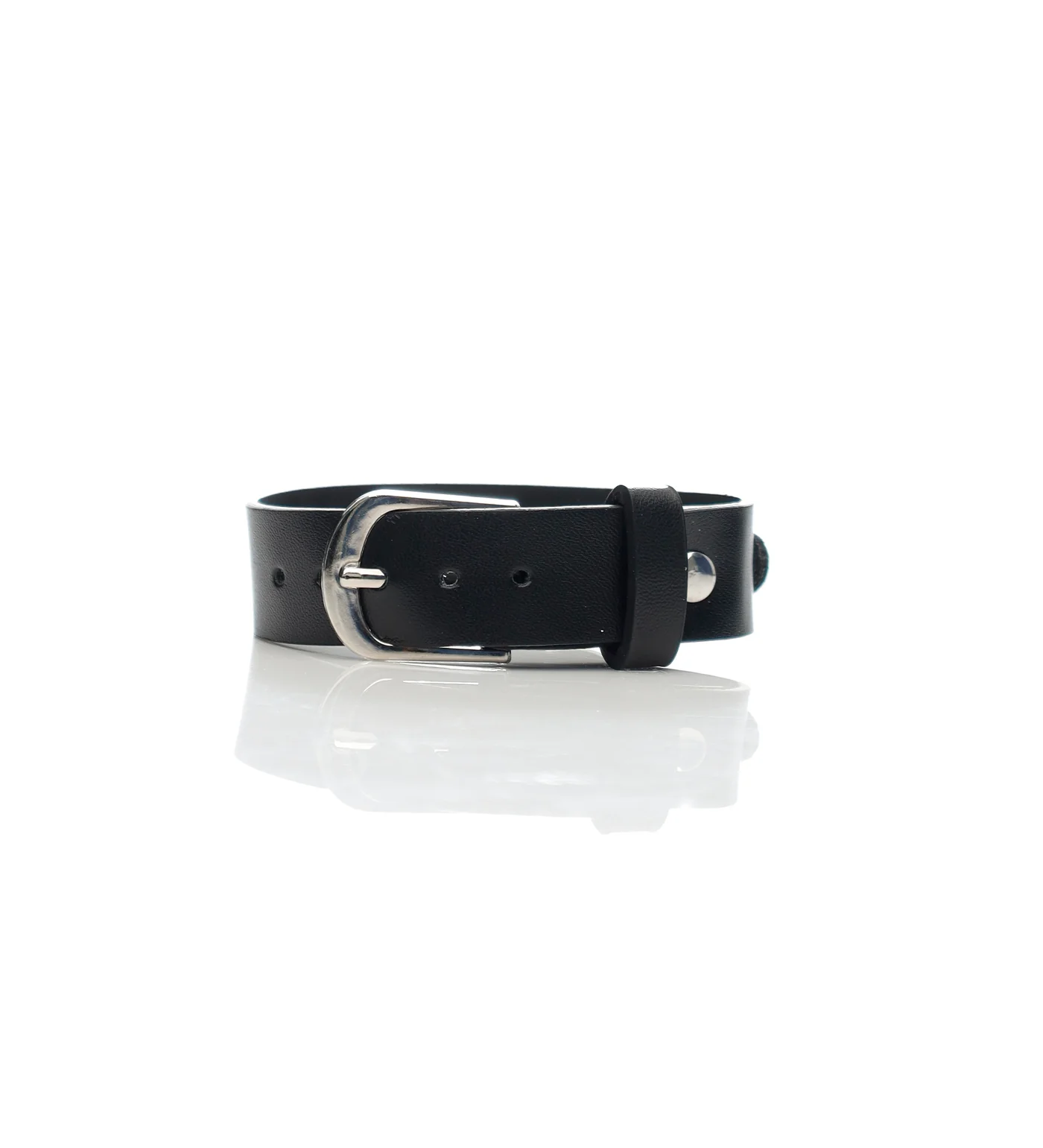 Big Skull Pu Leather Wristband, Black - Image 2