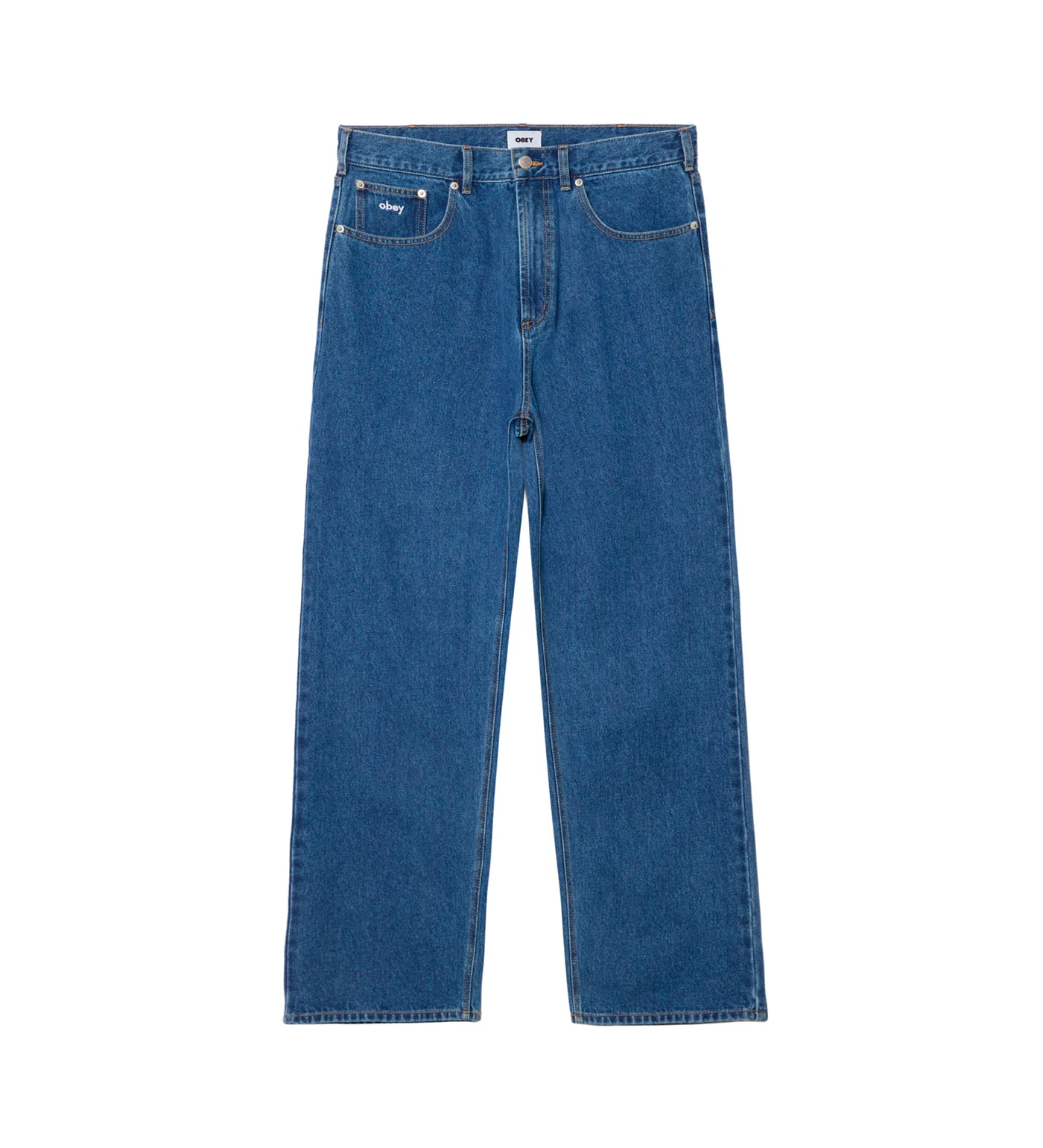 Bigwig Baggy Denim, Medium Stonewash Light Indigo