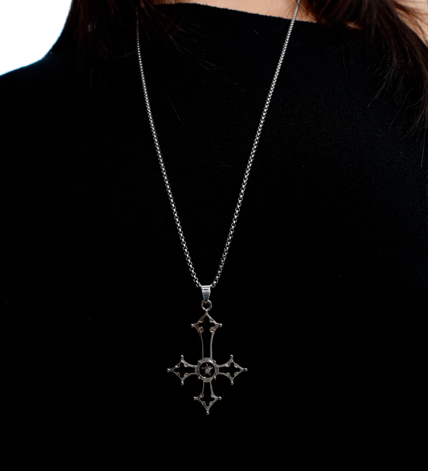 Black Inverted Cross, Black/Silver(2B) - Image 4