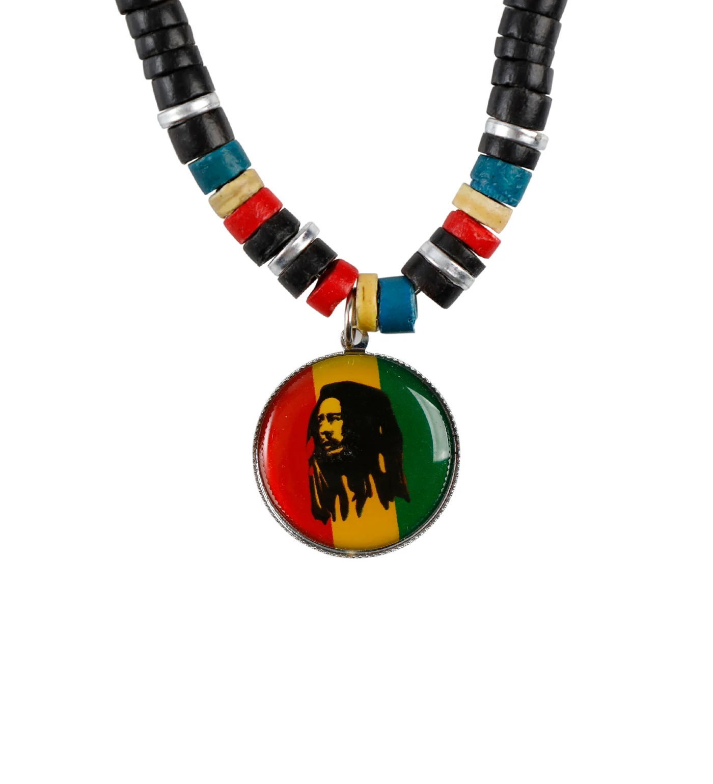 Bob Round Pendant, Black/Green/Red/Yellow(3F)