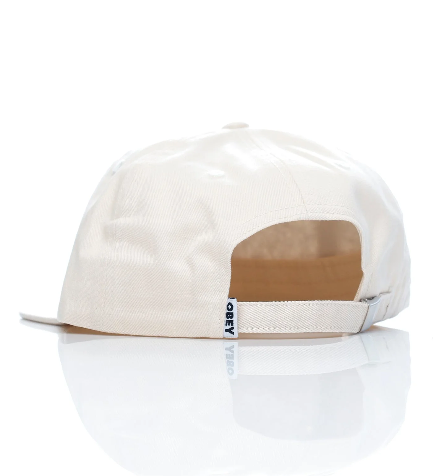 Bold Twill 6 Panel Strapback , Unbleached - Image 2