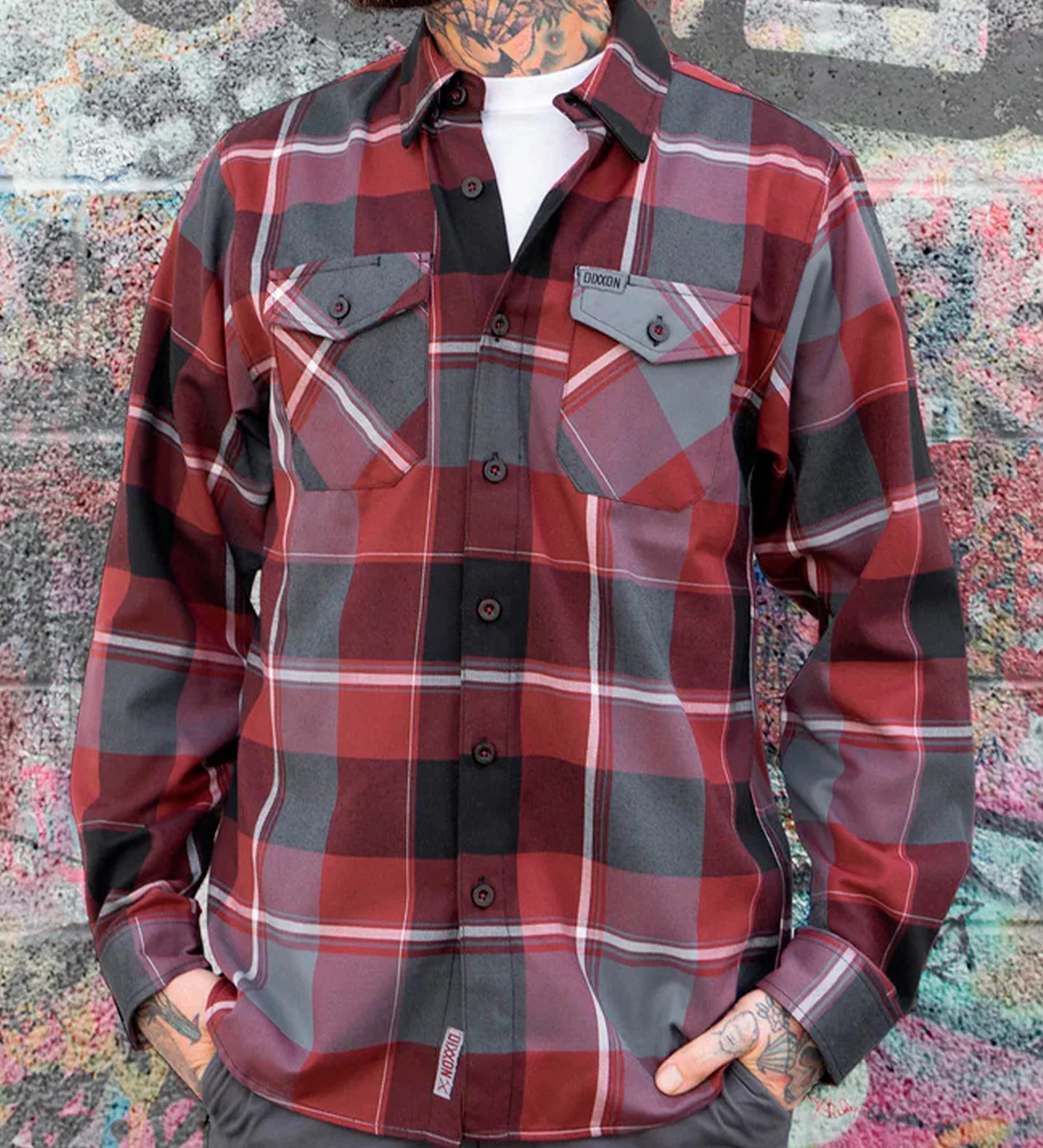 Brick City Flannel, Red/Grey/Black - Image 5