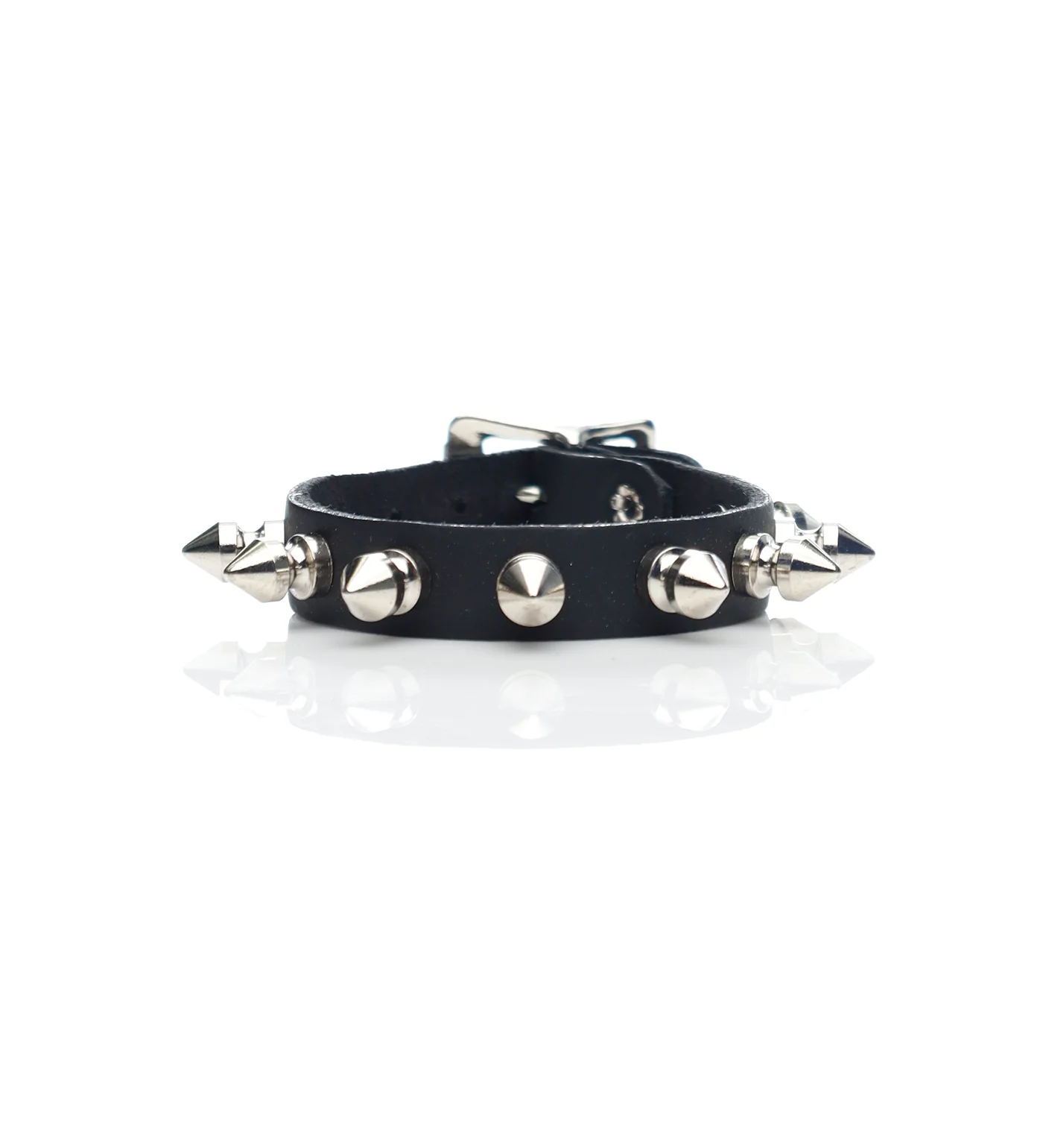 Buckle With 1/2" Spike, 1/2" Wide, Black/Silver