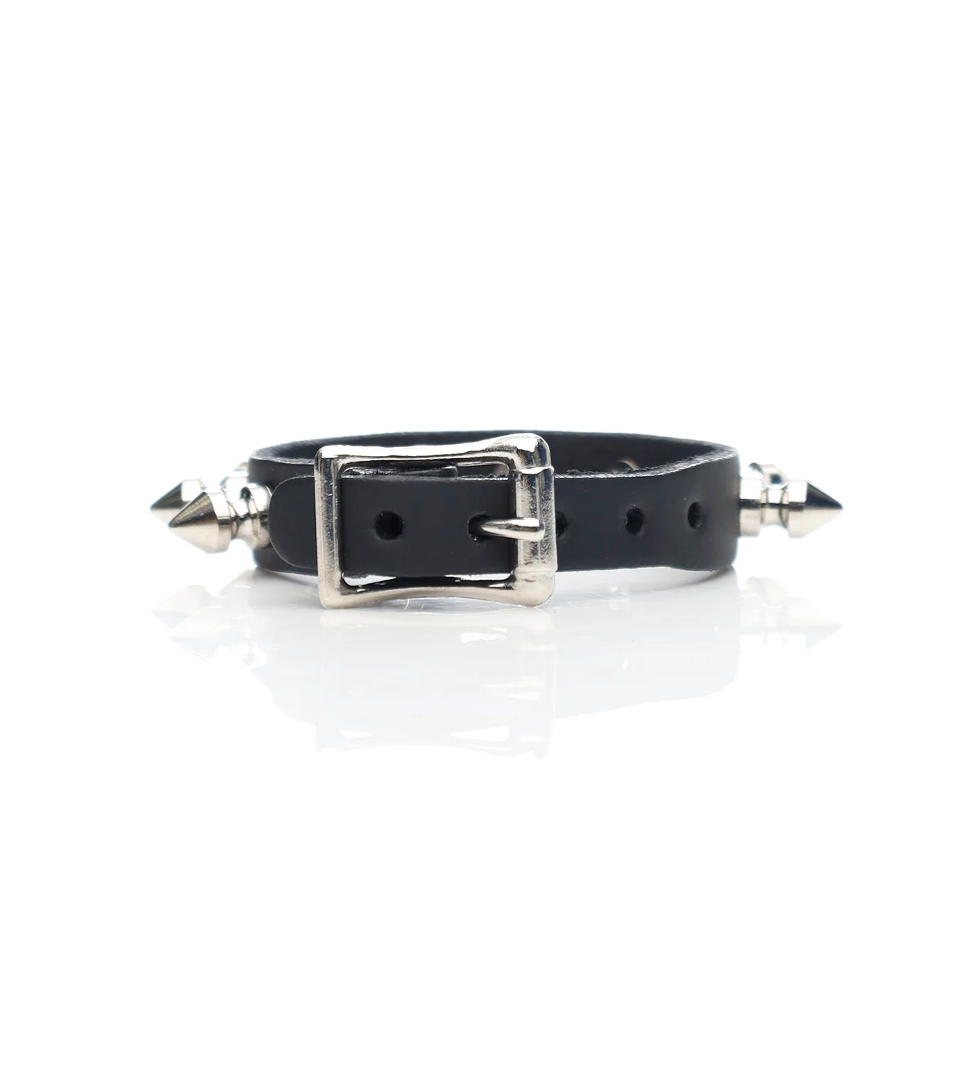 Buckle With 1/2" Spike, 1/2" Wide, Black/Silver - Image 2