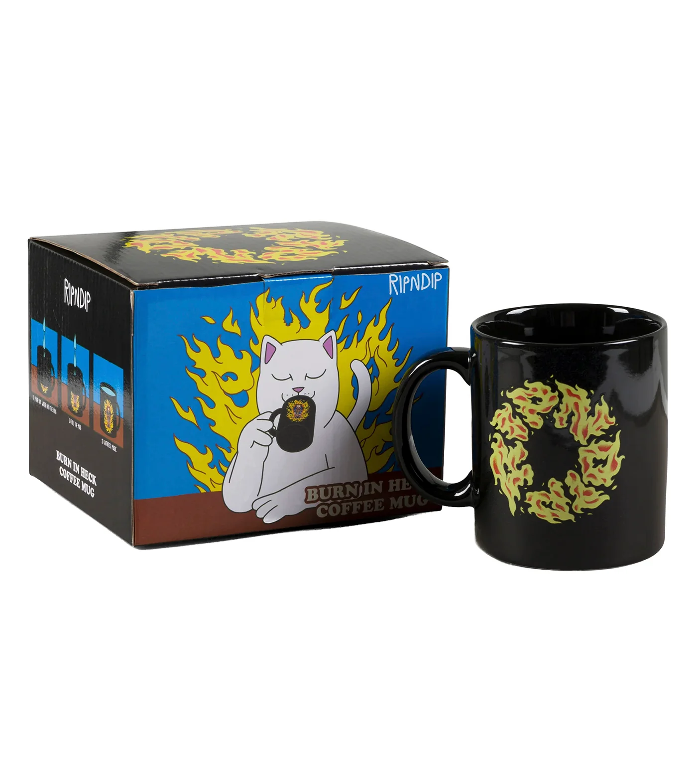 Burn In Heck Heat Changing Mug, Black - Image 3