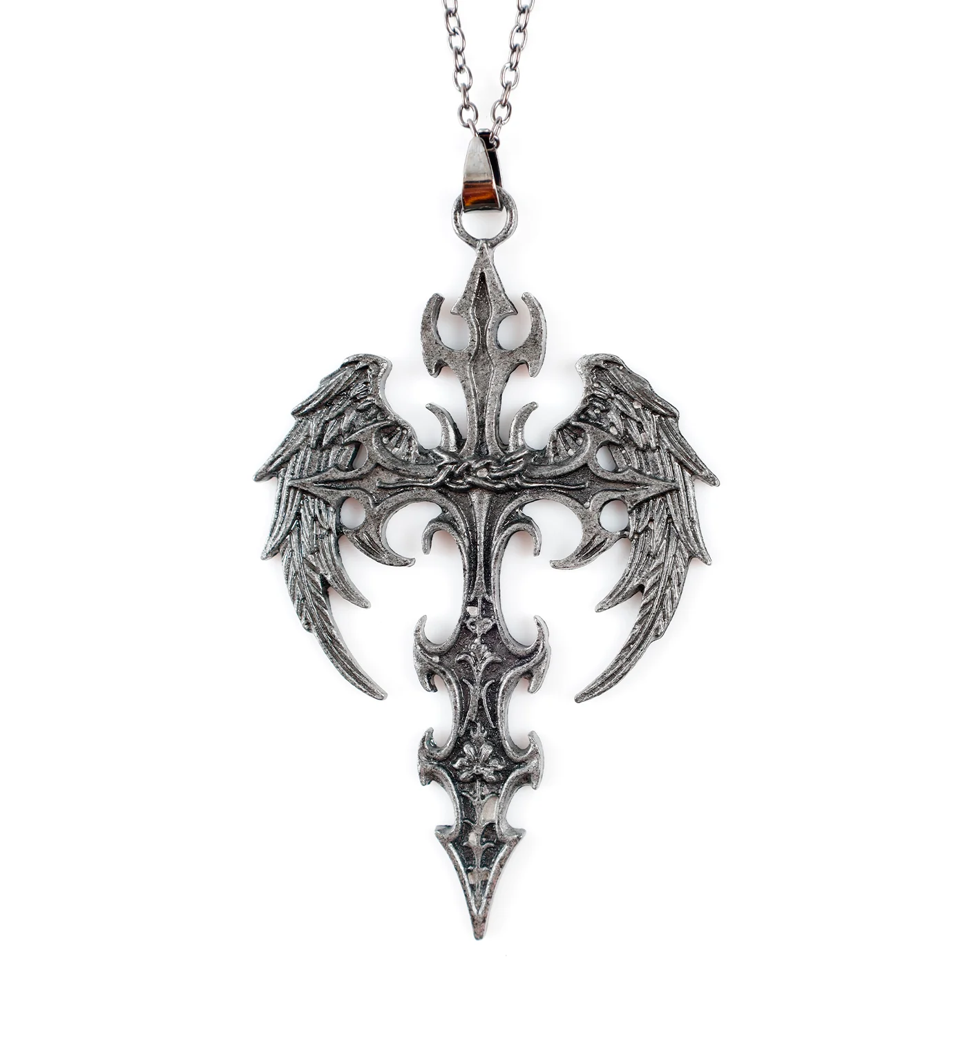 Chain Wings Cross, Black Metal (2A)