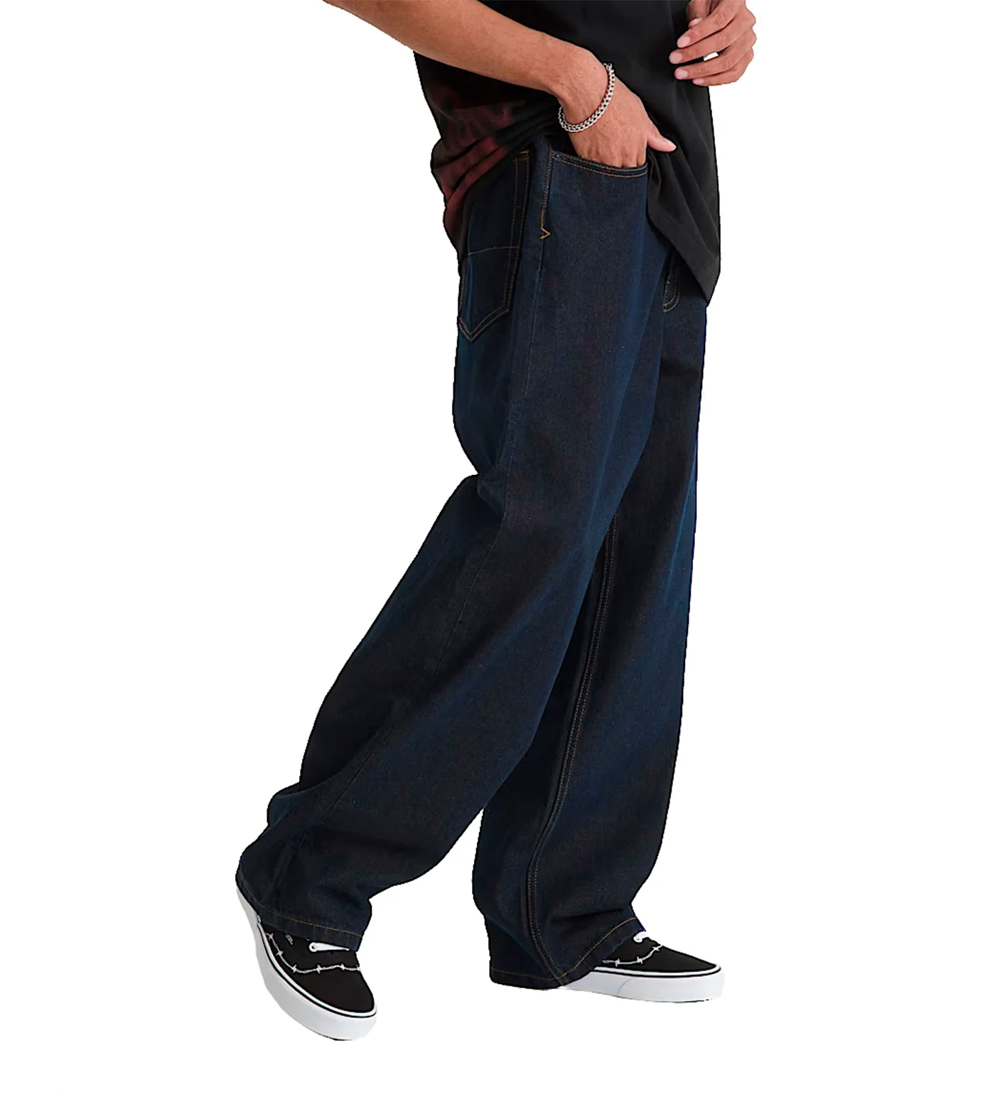 Check-5 Baggy Jeans, Dark Rinse - Image 2