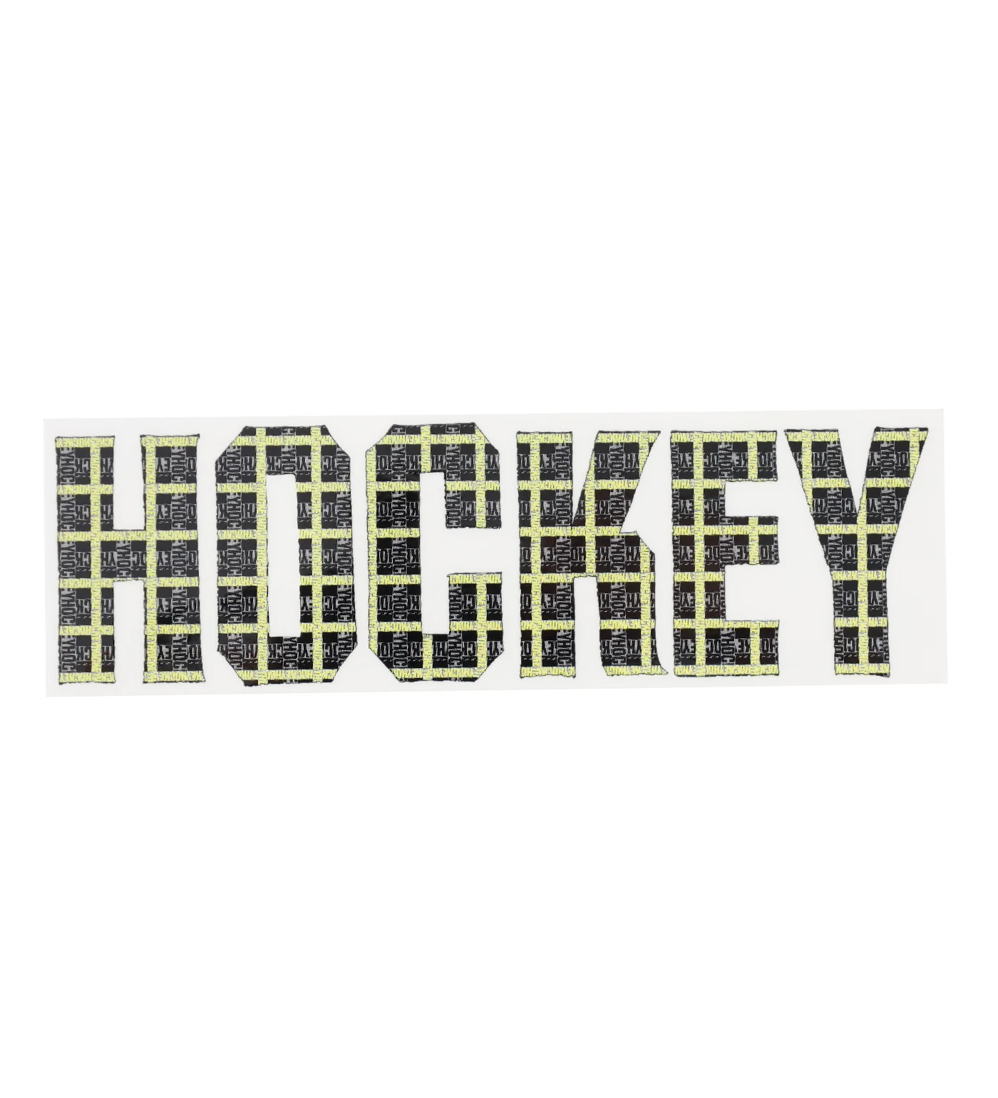 Checkered Script, Yellow/Black/Transparent