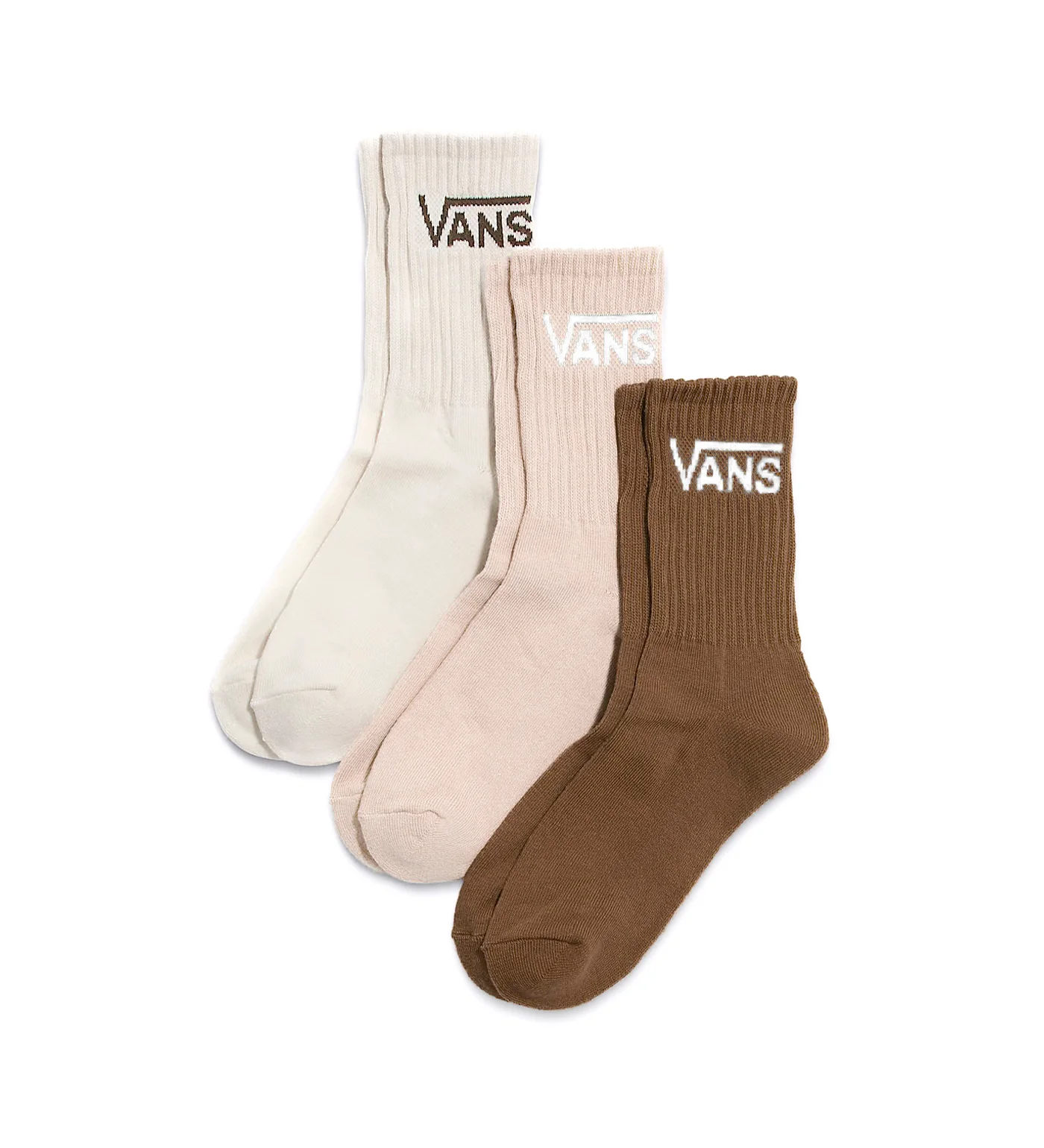 Classic Crew 6 Pack, Natural/Beige/Chocolate