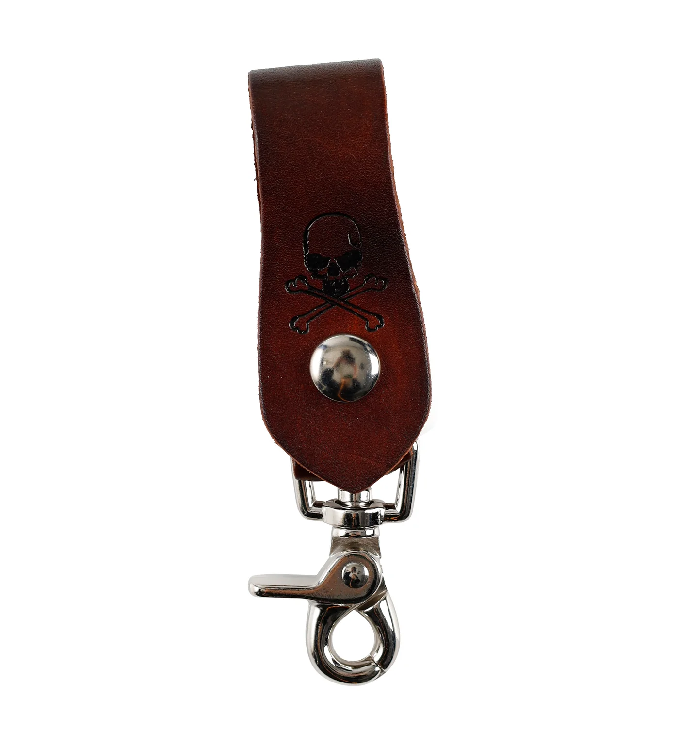 Claw Hook Key Fob Antique Finish--Skull, Brown