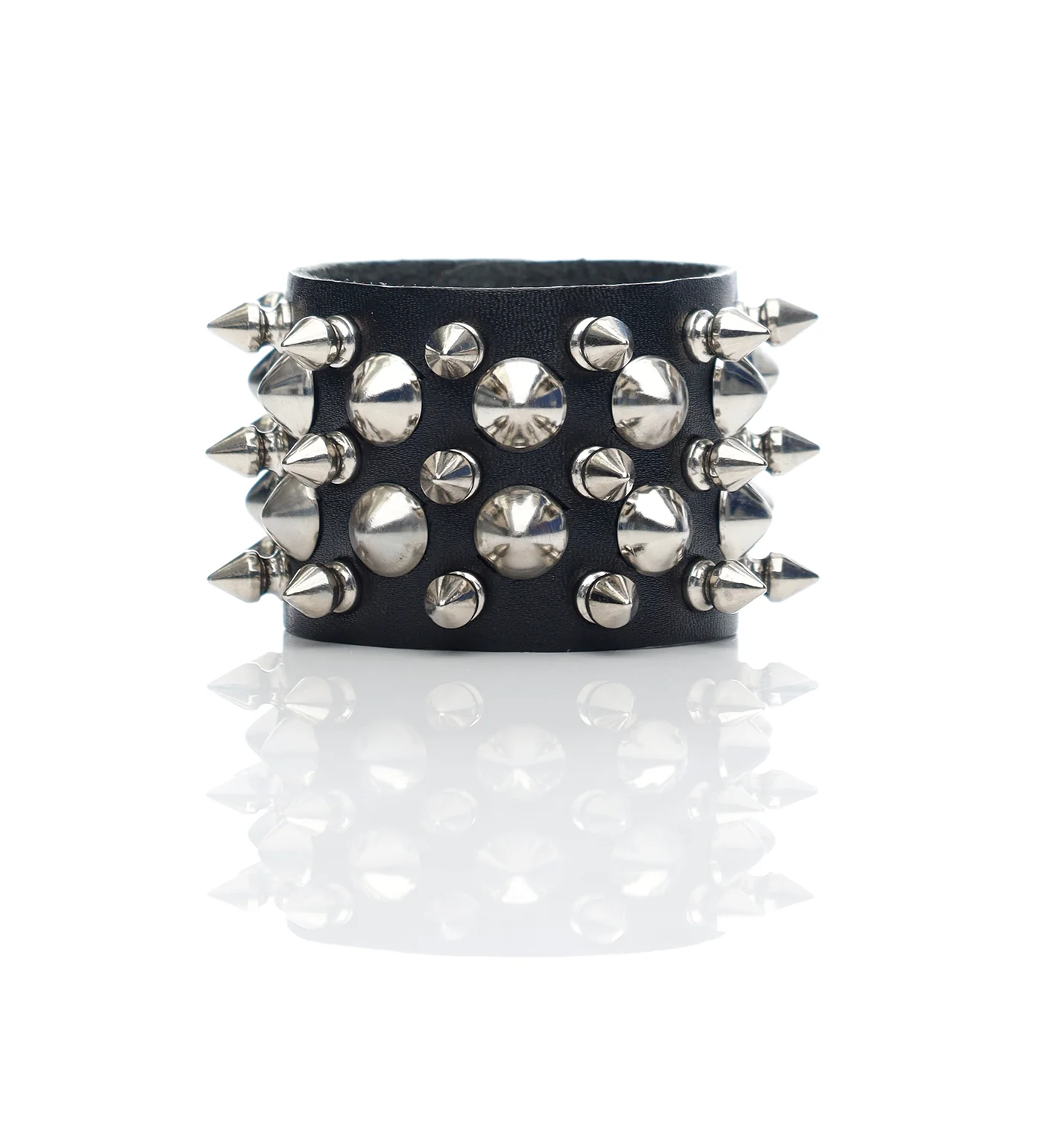 Cone Studs & Spikes Bracelet CSP-4 , Black