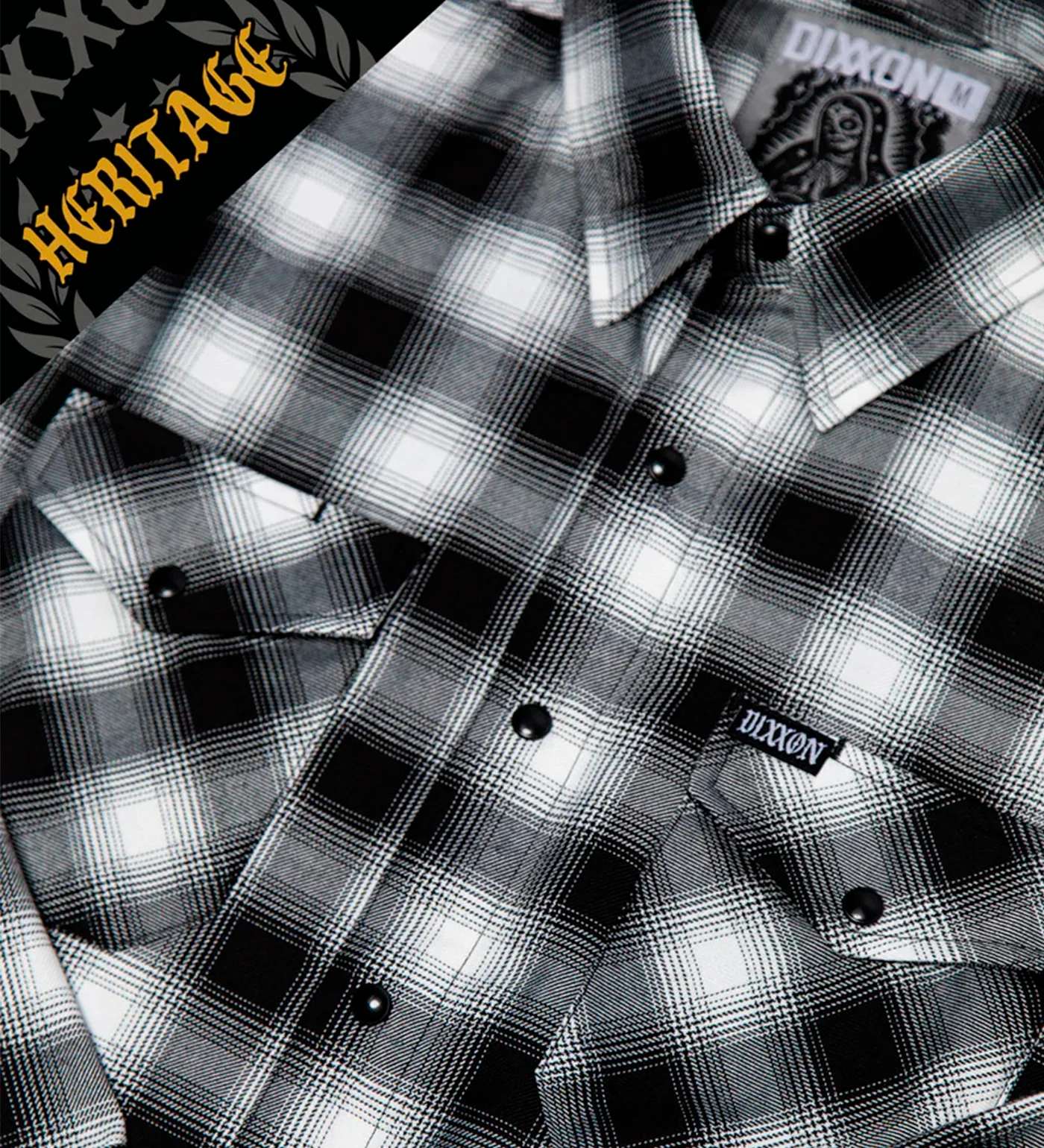 Crenshaw Heritage Flannel, Black/White - Image 2