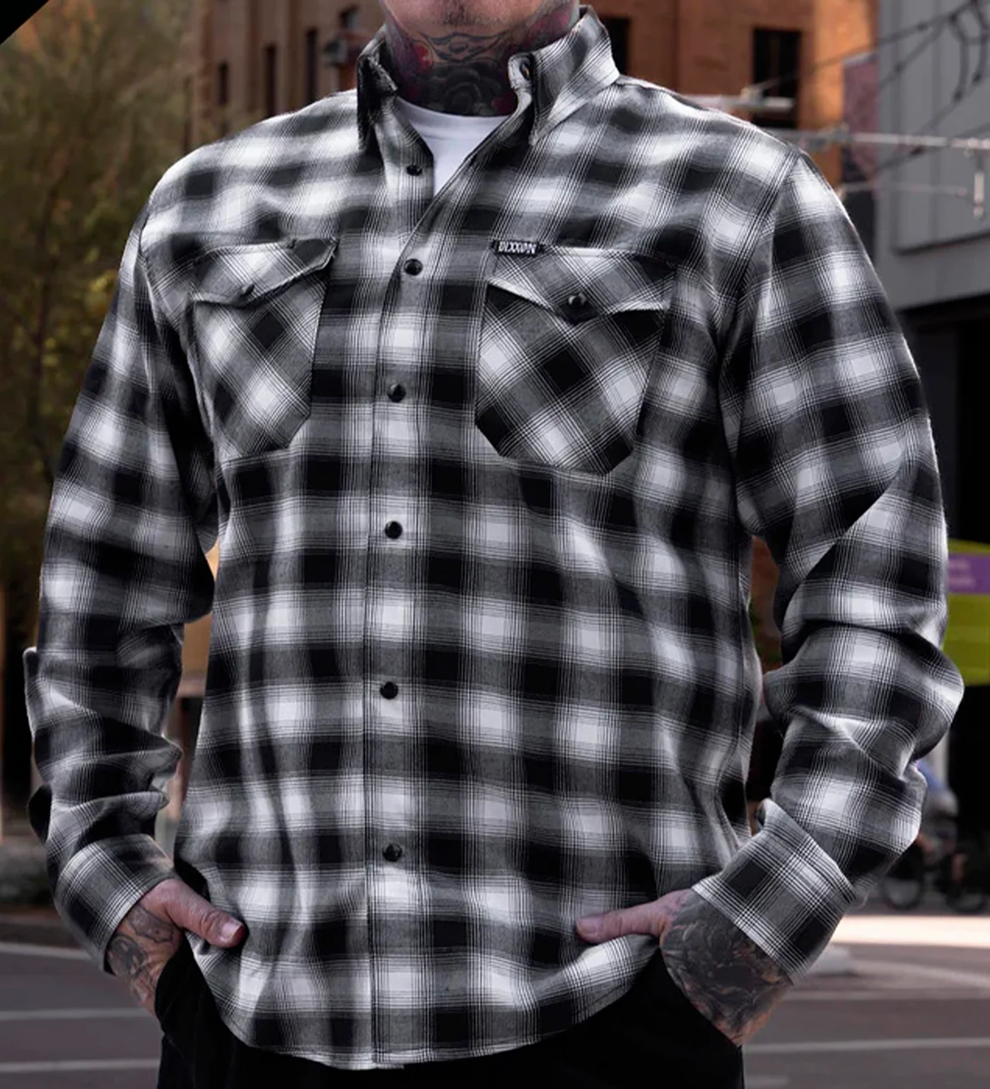 Crenshaw Heritage Flannel, Black/White - Image 4