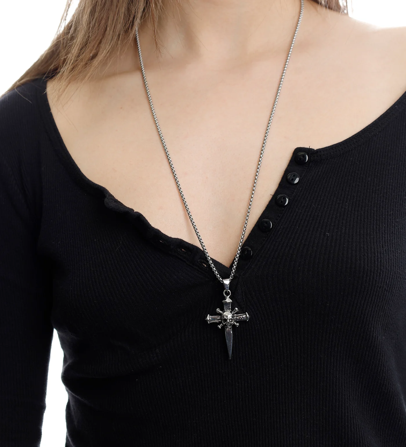 Cross Bones Cross, Silver(2A) - Image 4