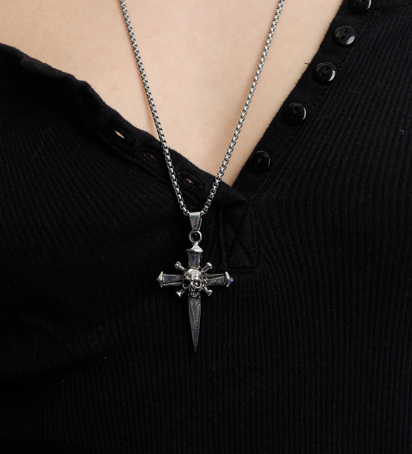 Cross Bones Cross, Silver(2A) - Image 5