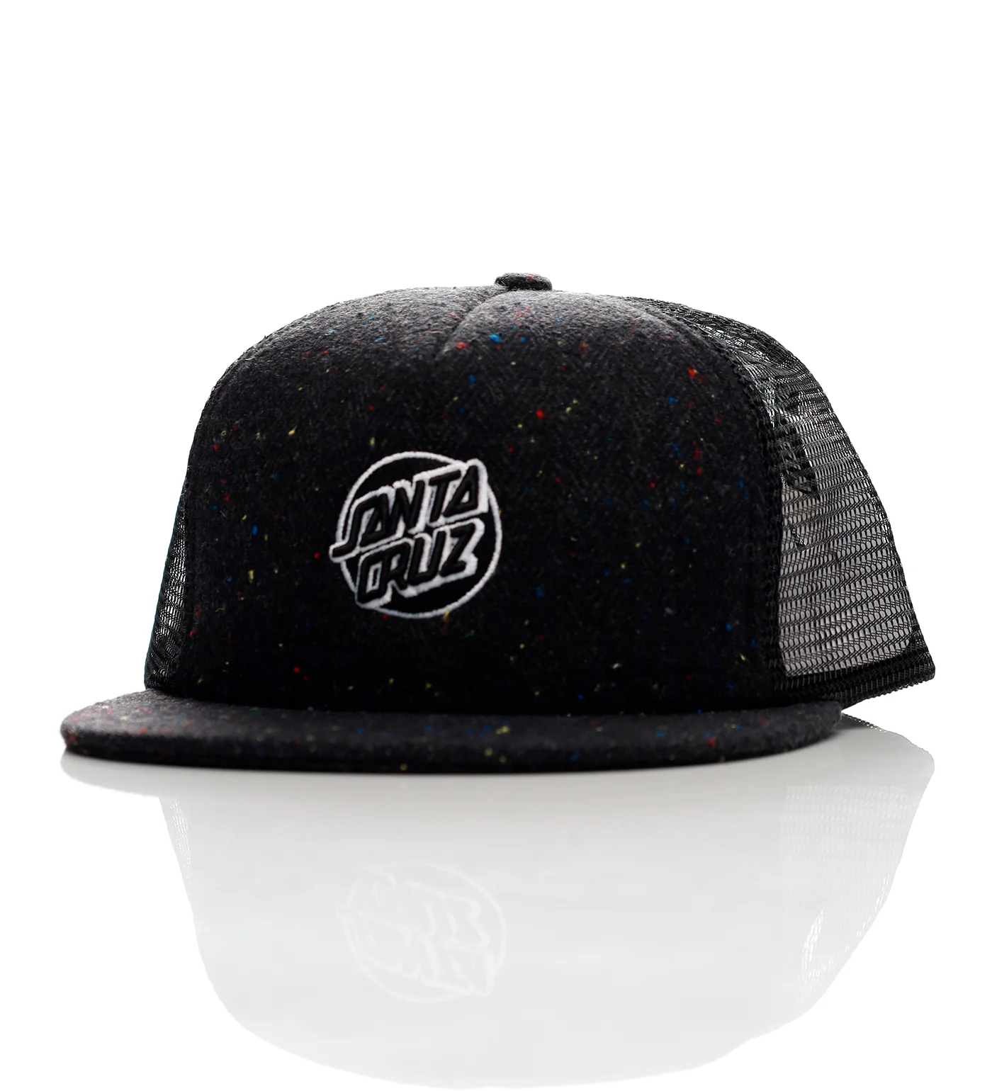 Cruz Embroidered Trucker, Black Speckle