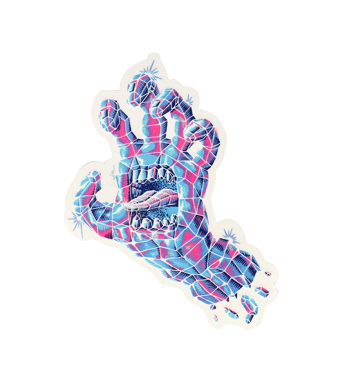 Crystal Hand, Blue/Pink/White