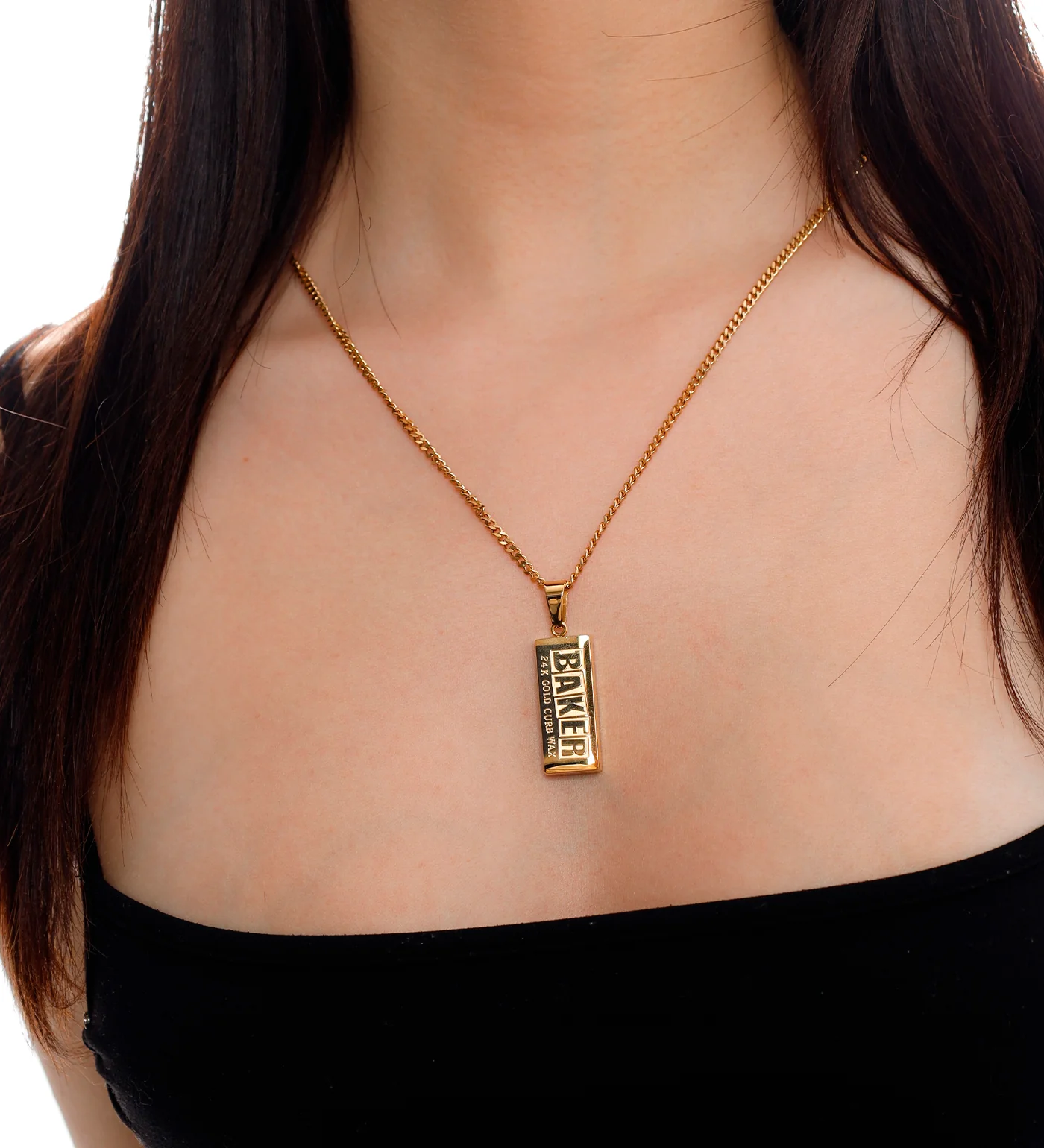 Curb Wax Necklace, Gold - Image 4