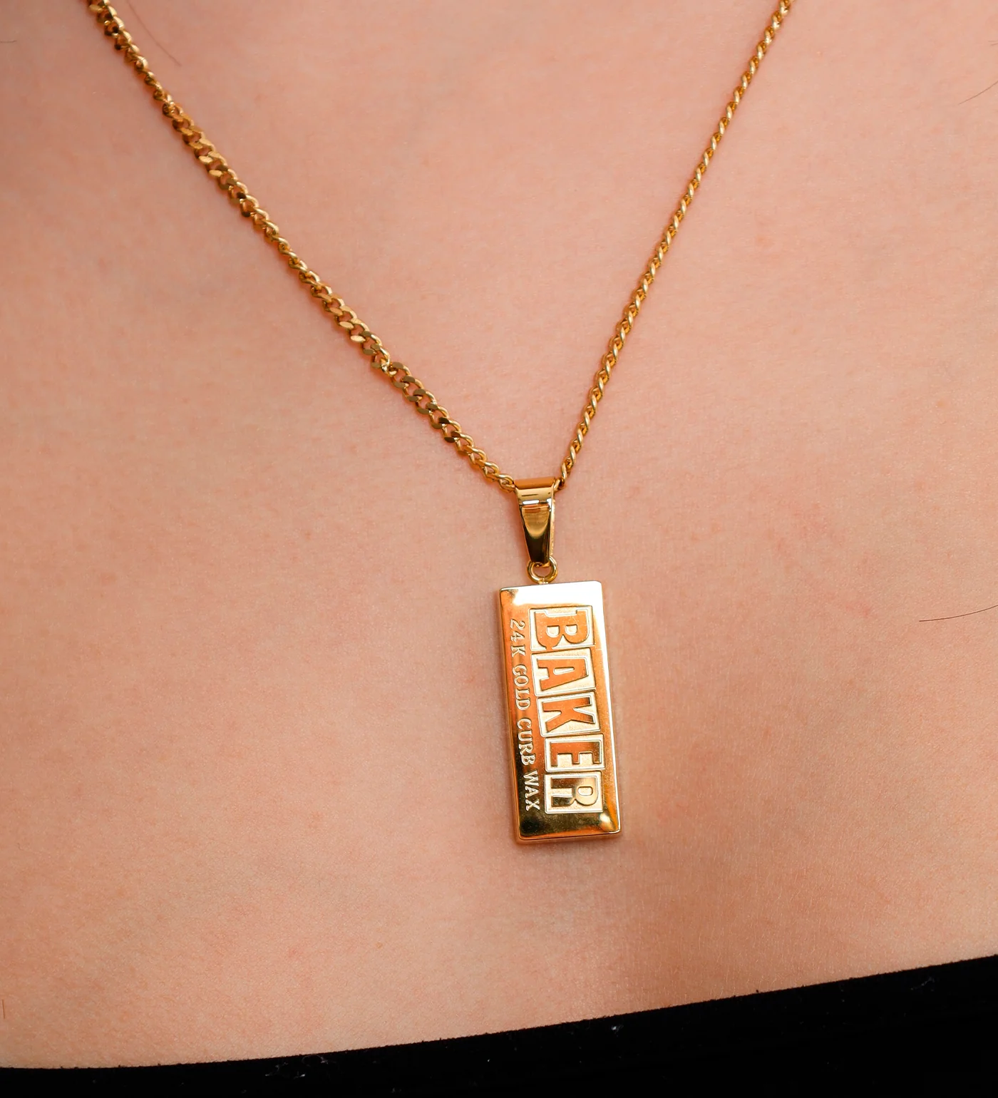Curb Wax Necklace, Gold - Image 5
