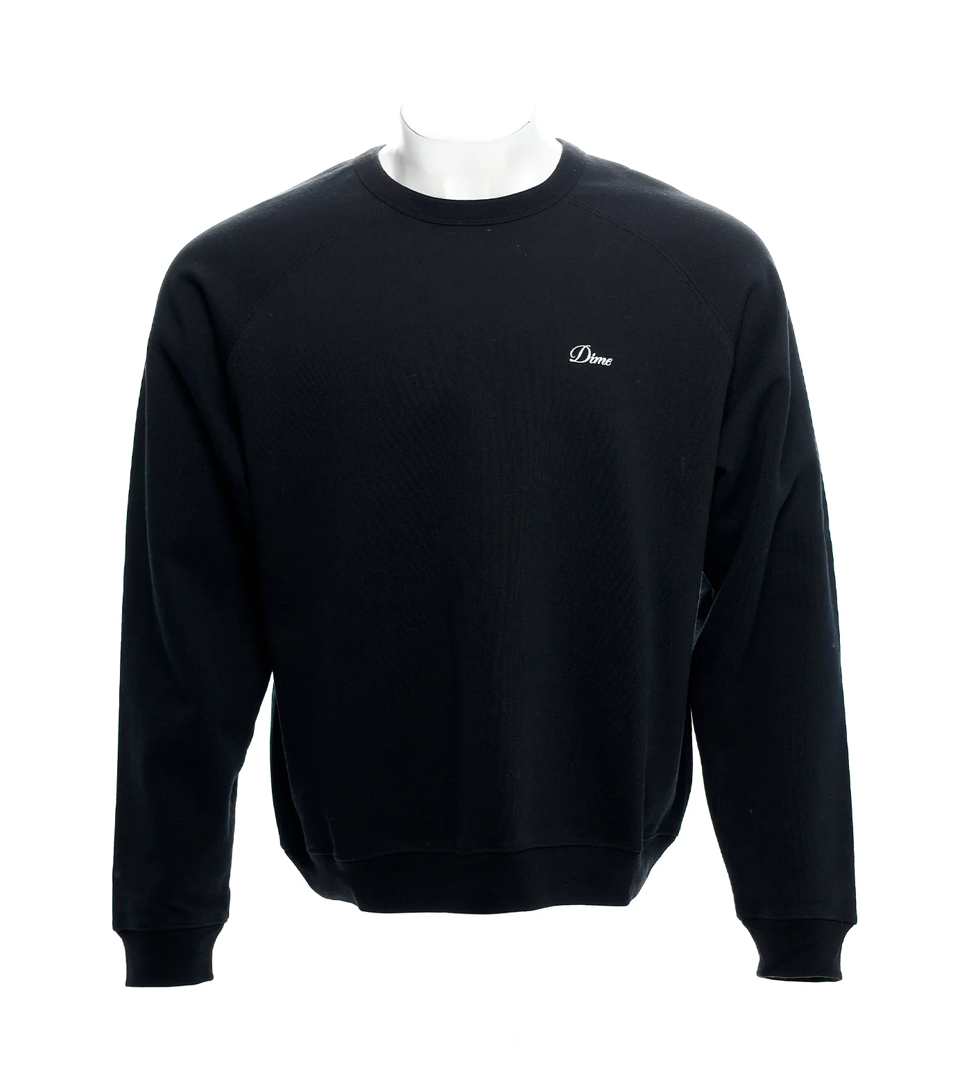 Cursive Small Logo Crew, Black