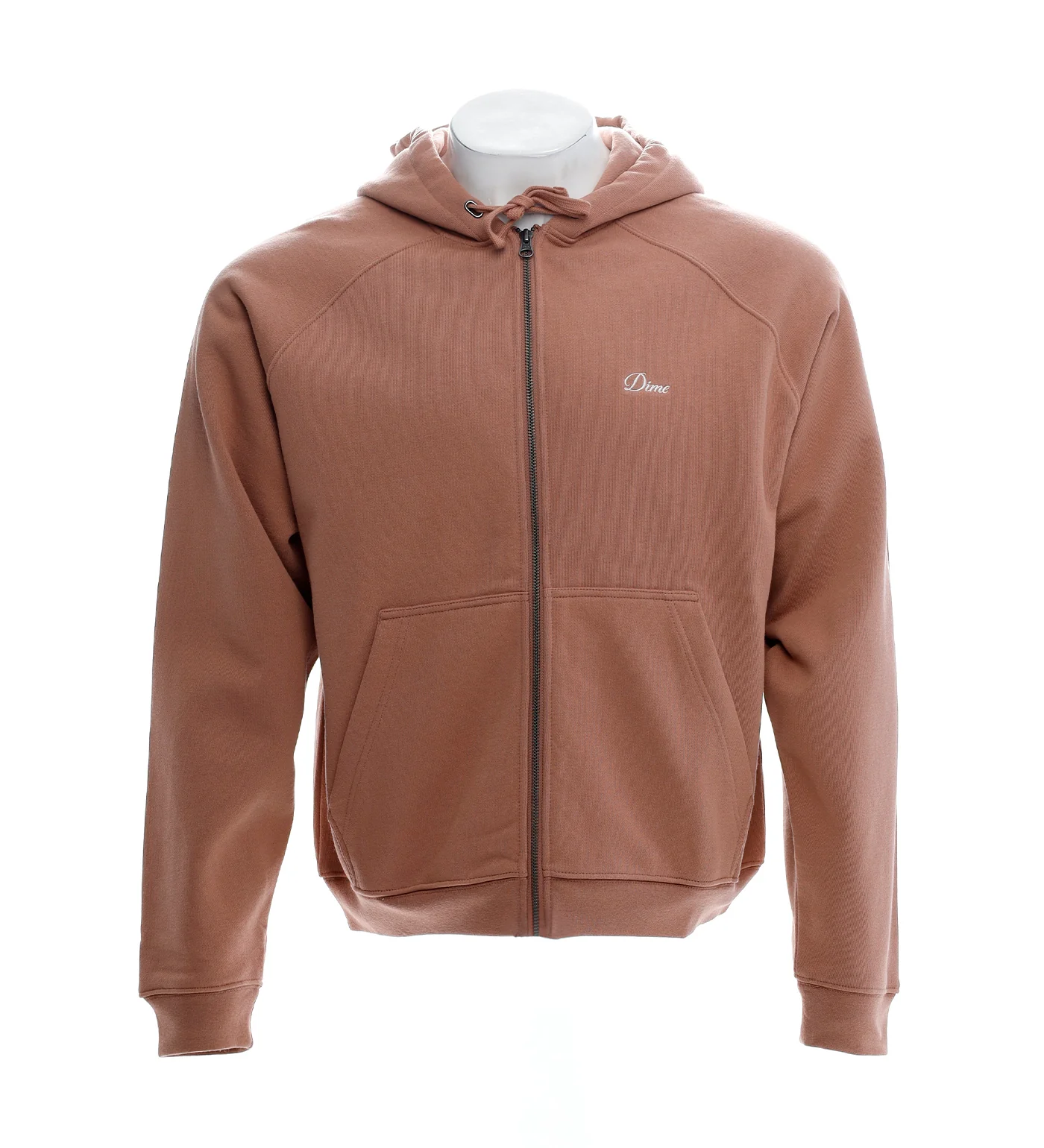 Cursive Small Logo Zip, Sepia