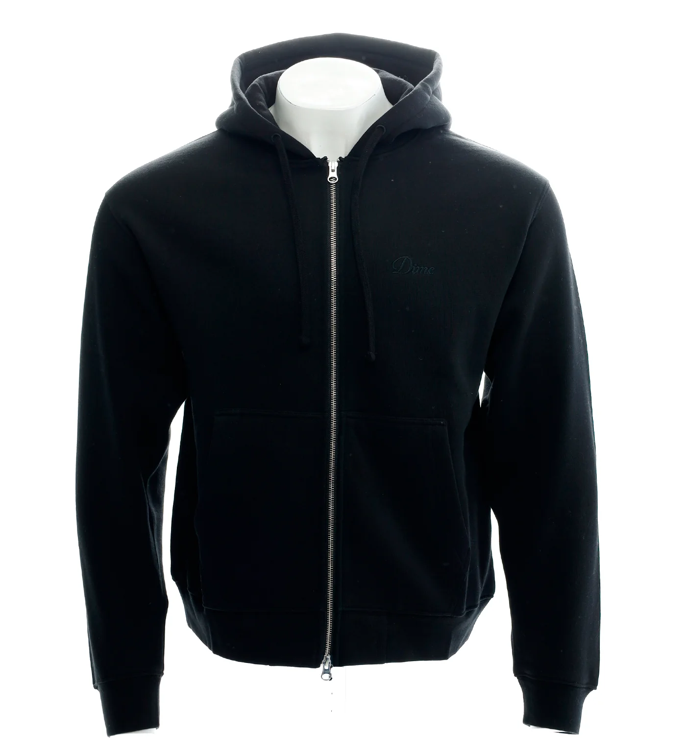 Cursive Small Logo Zip, Black/Black