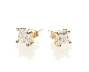 CZ Square 6mm 6702g, Gold