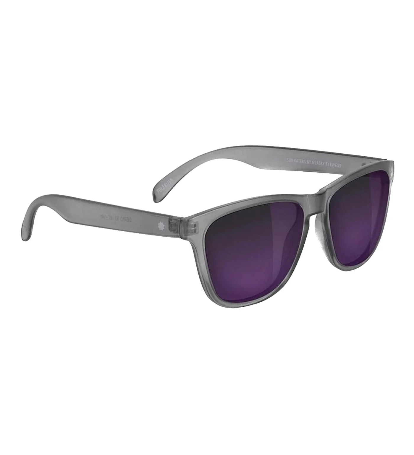 Deric Polarized, Matte Transparent Dark Grey/Purple Mirror