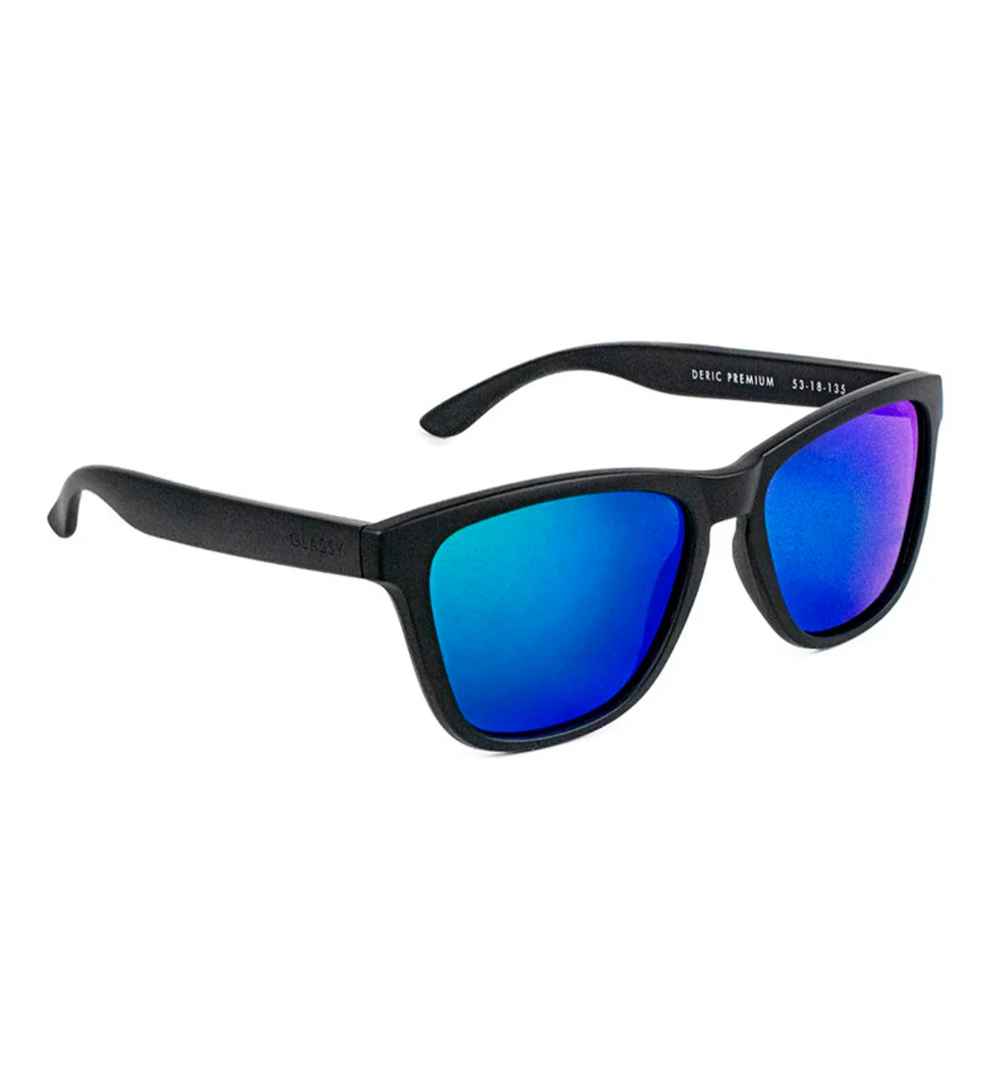 Deric Premium Polarized, Matte Black/Blue Mirror