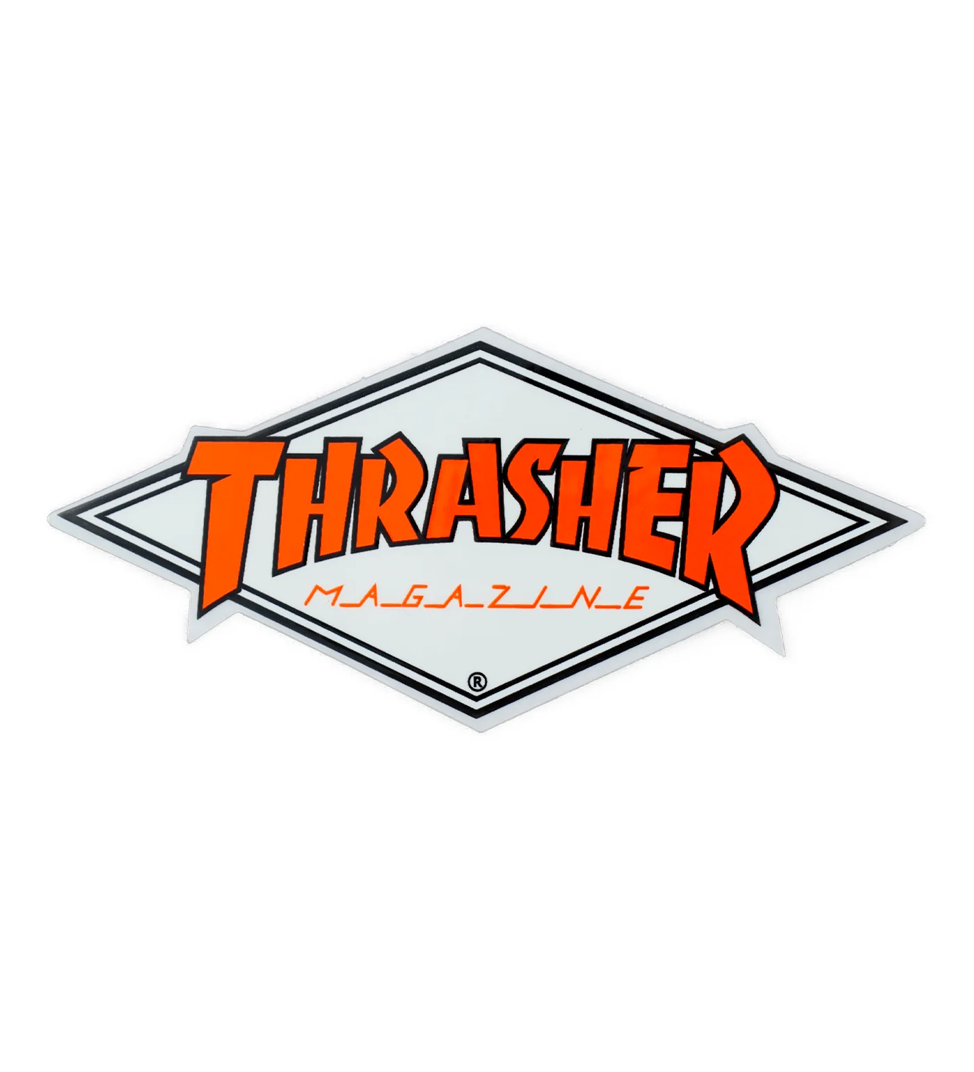 Diamond Logo, Orange/White