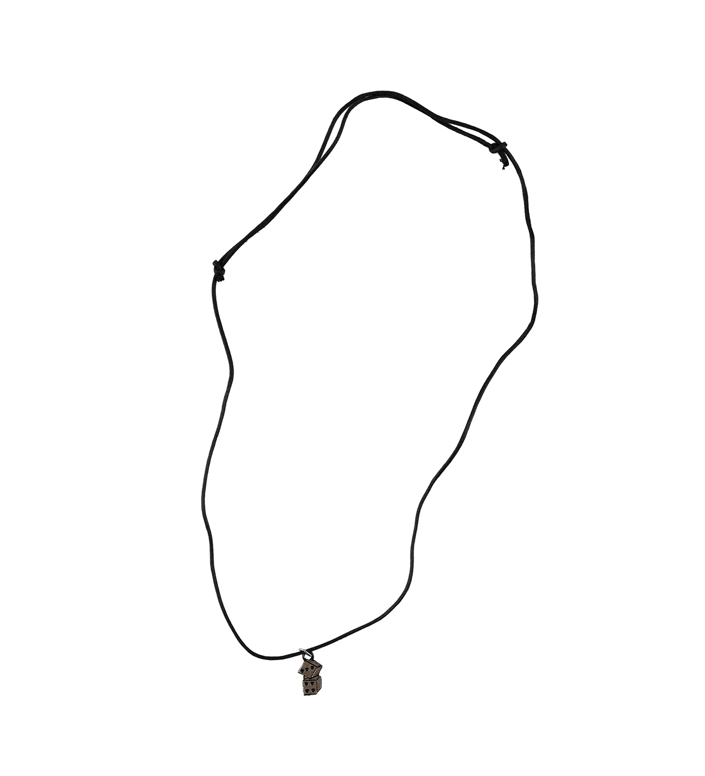 Dice Pendant String Necklace, Black/Silver((2F) - Image 3