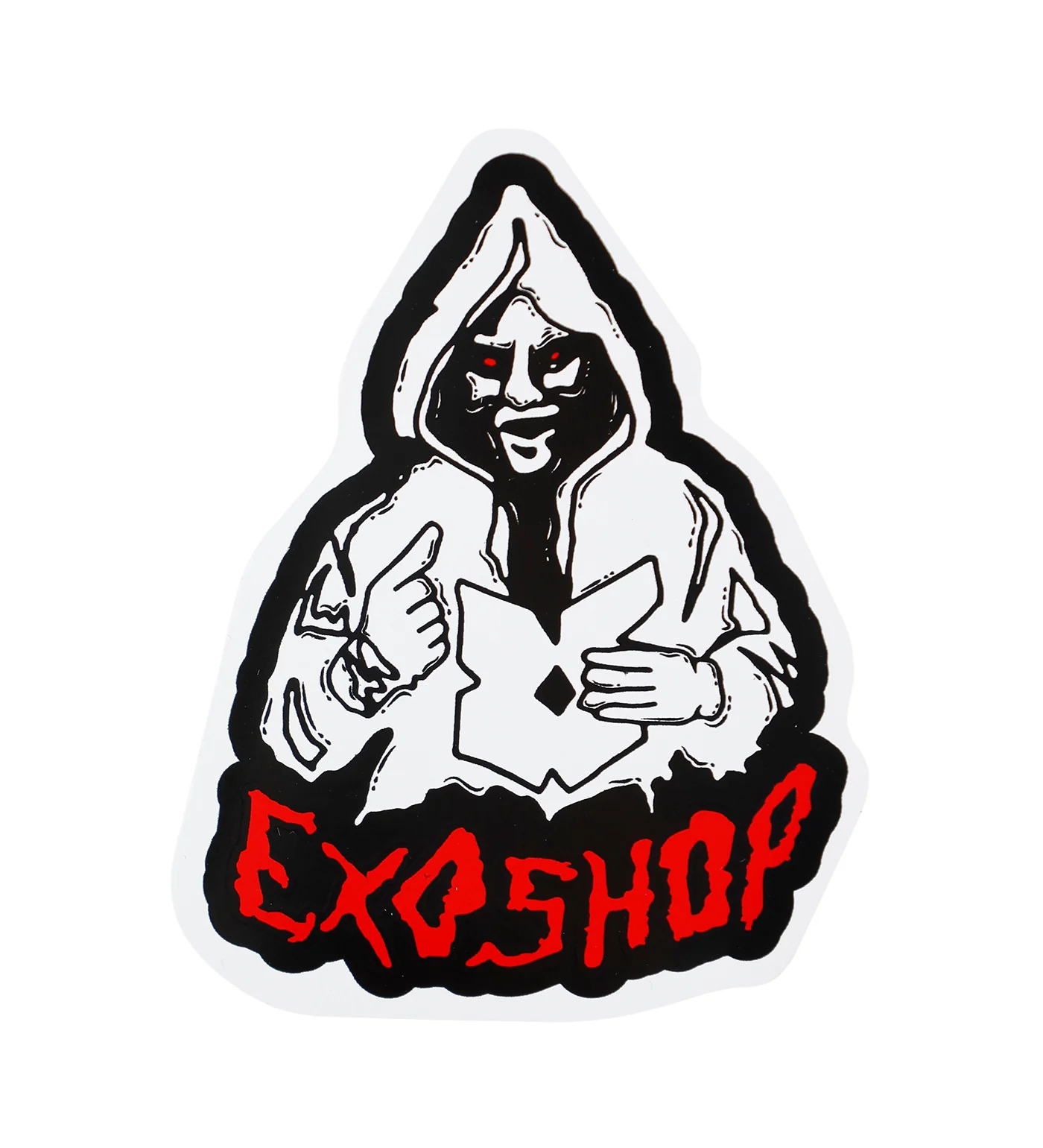 Doomed Die-Cut Med, White/Red/Black (I)