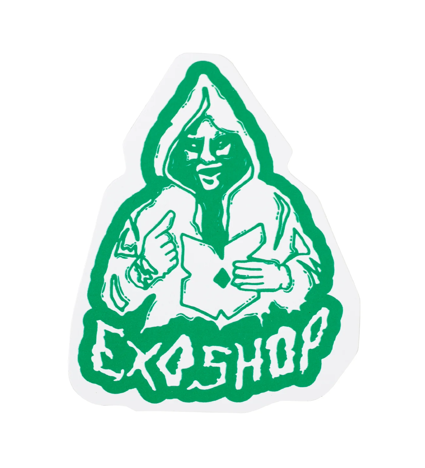 Doomed Cut Out Small, White/Green (H)