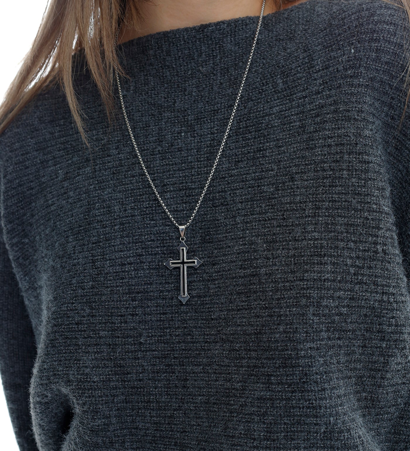 Double Layer Cross EX-30887327, Silver/Black (2A) - Image 3