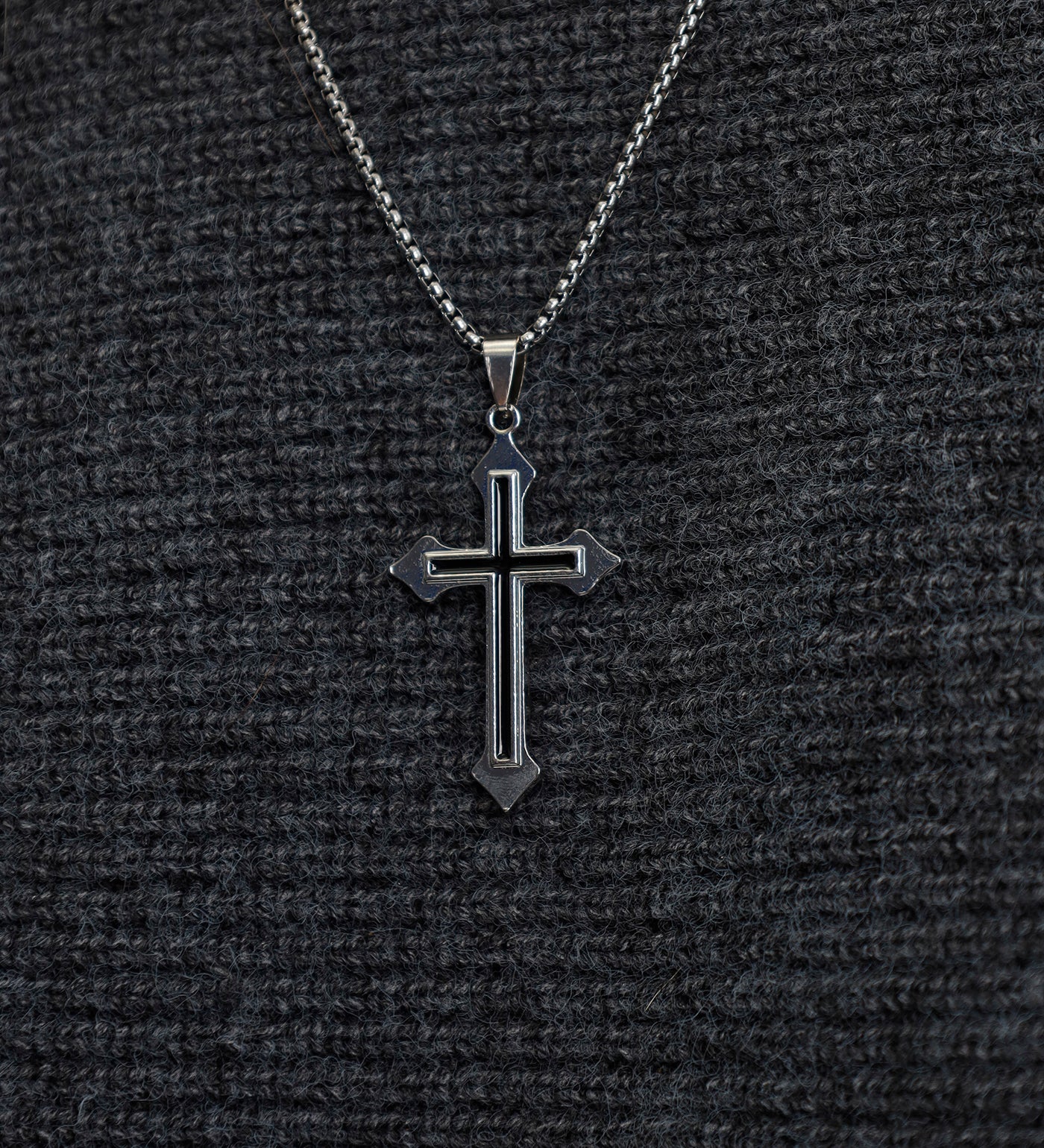 Double Layer Cross EX-30887327, Silver/Black (2A) - Image 4