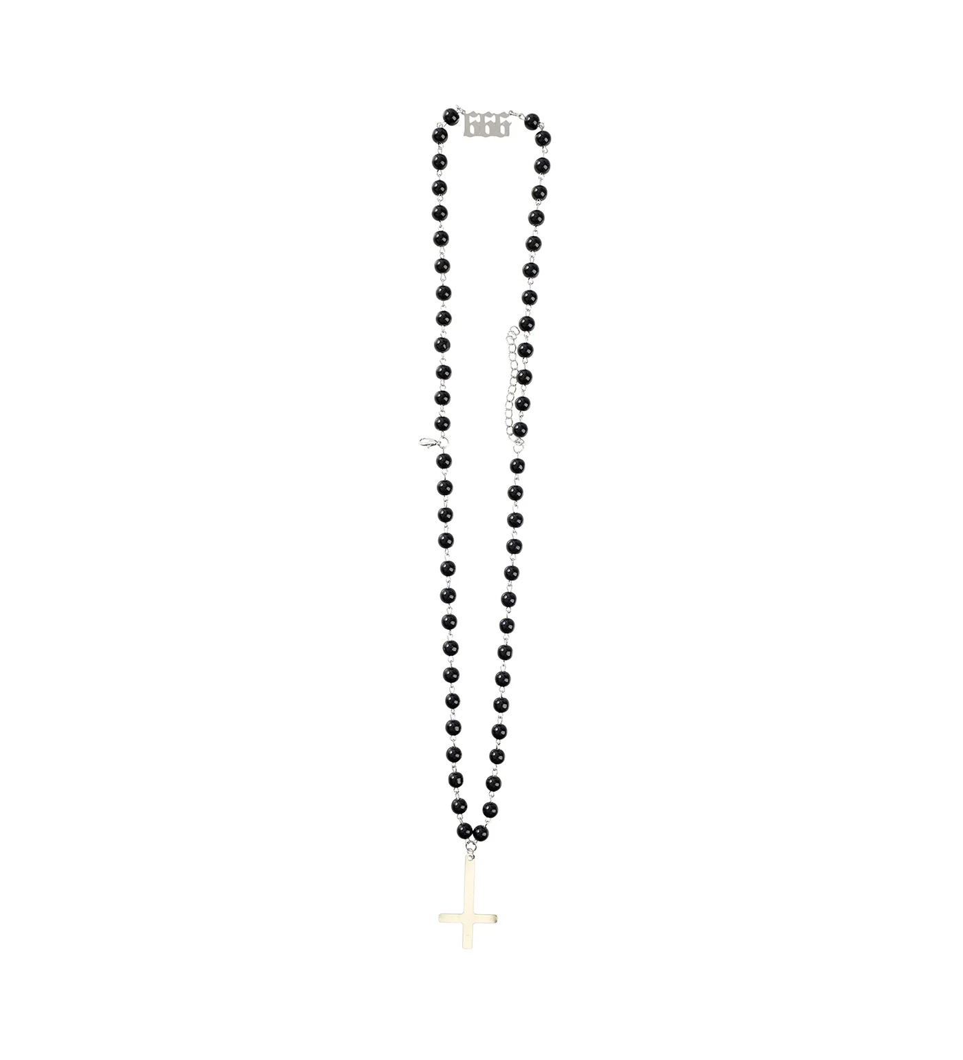 Double Layered Cross W/ Pearls  EX-30829991, Black/Silver(2B) - Image 3