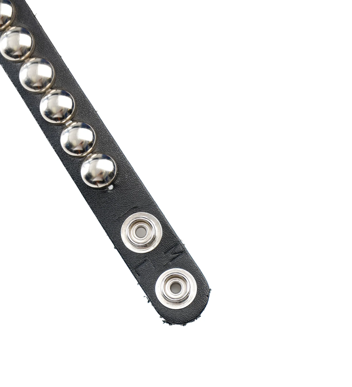 Double Strap 1 Row Round Studs 1/2" Bracelet - Image 2