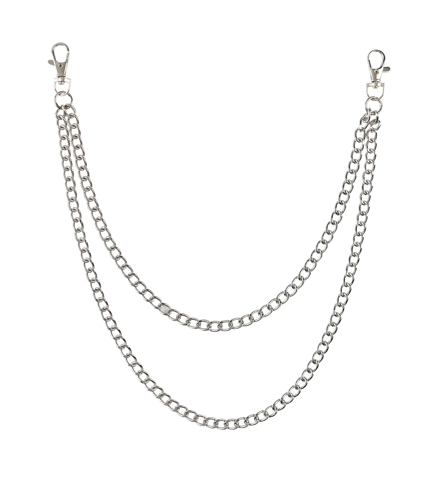 Doubled Chain Wallet, Silver