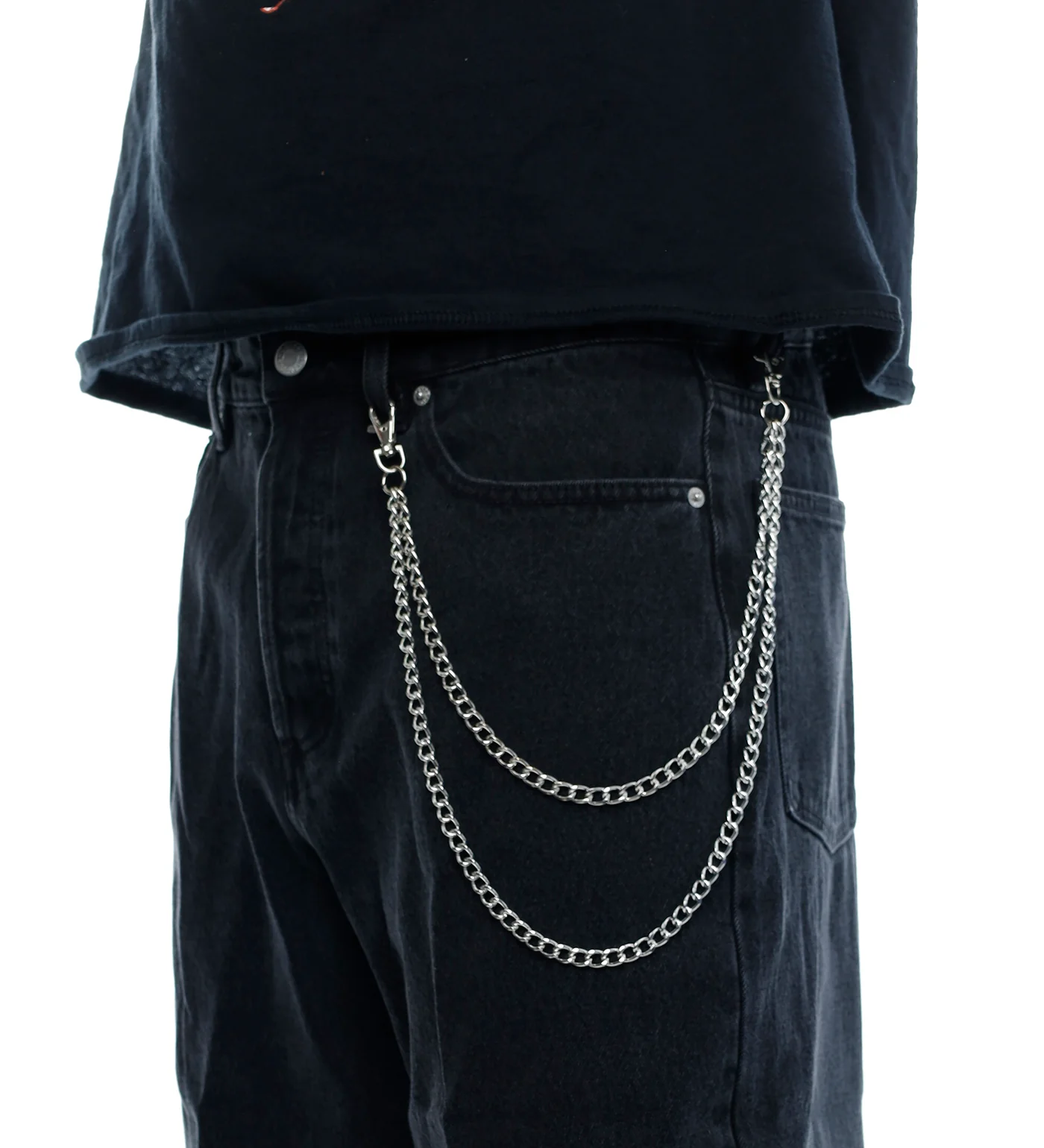 Doubled Chain Wallet, Silver - Image 2