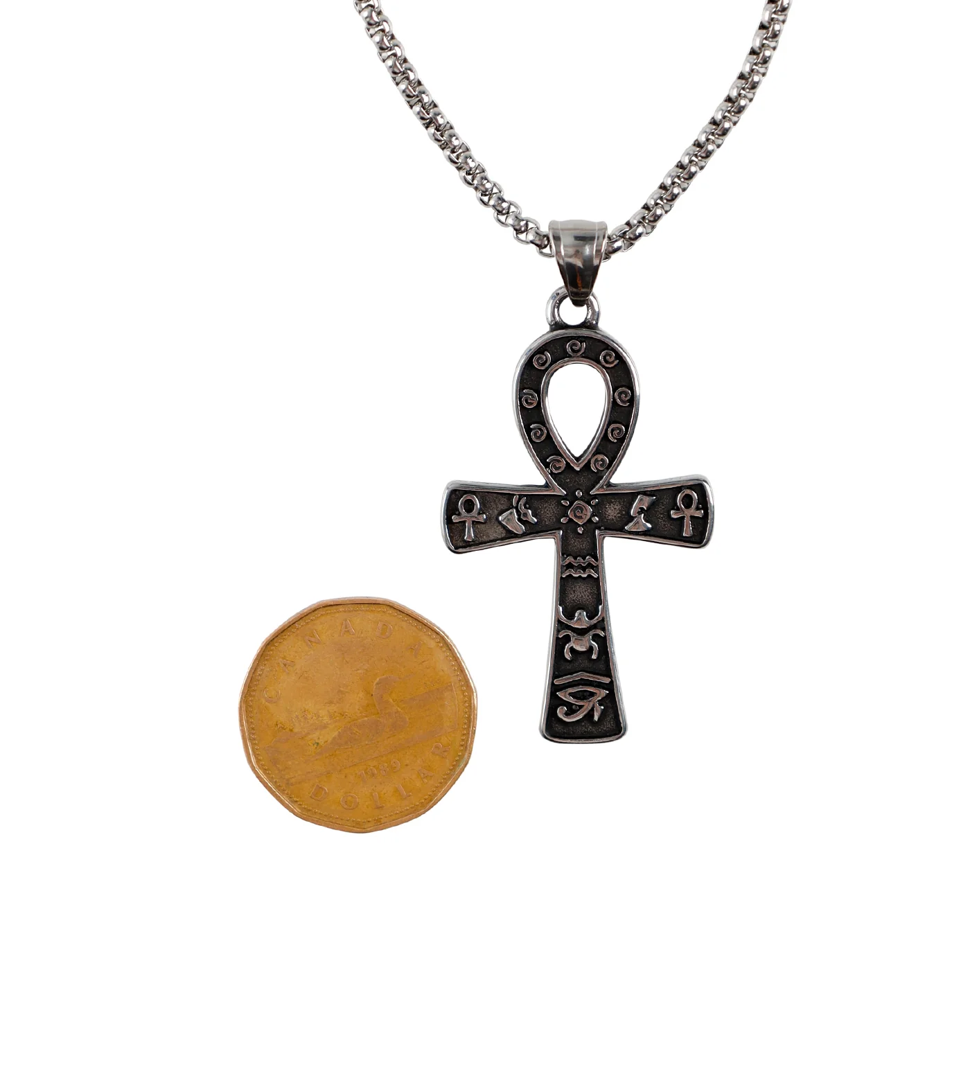 Egyptian Cross W/Symbols, Stainless(2A) - Image 3
