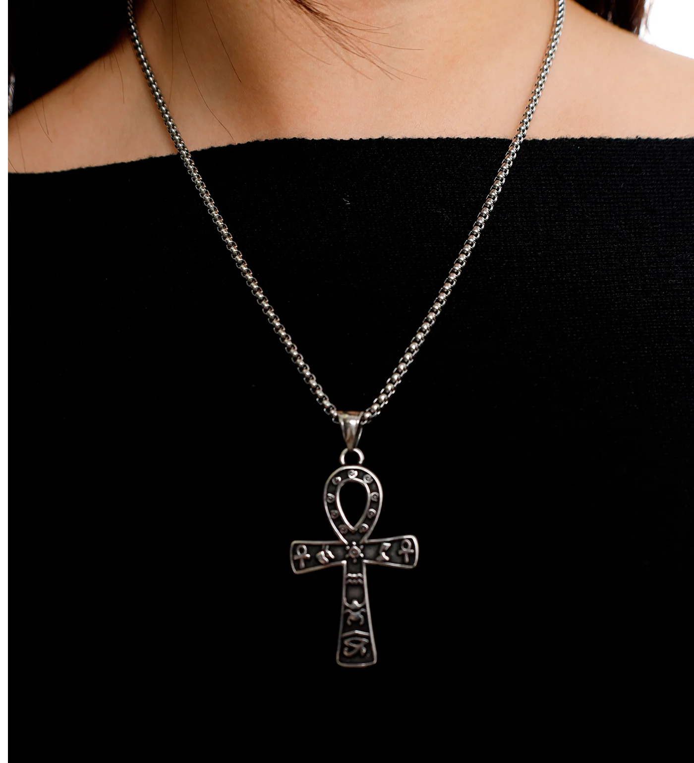 Egyptian Cross W/Symbols, Stainless(2A) - Image 4