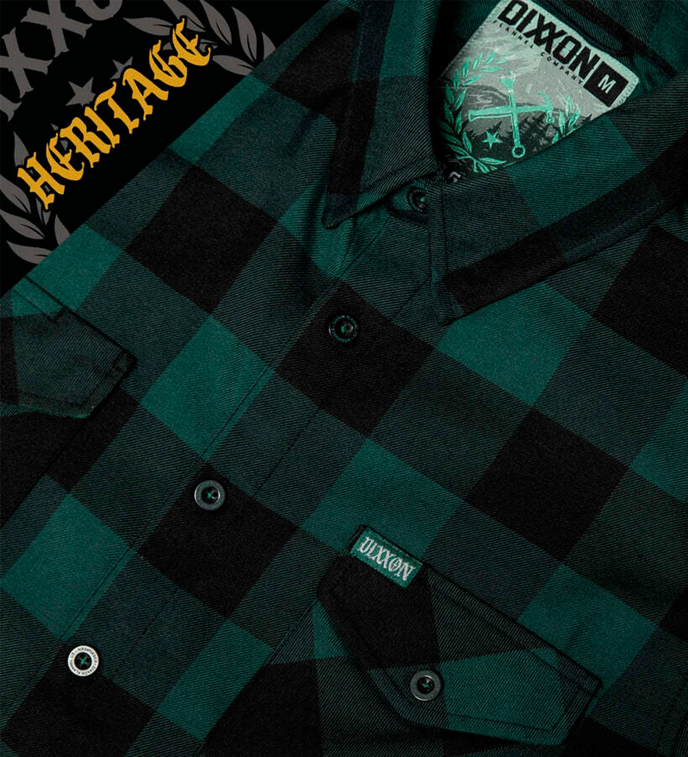 Evergreen Heritage Flannel, Green/Black - Image 2