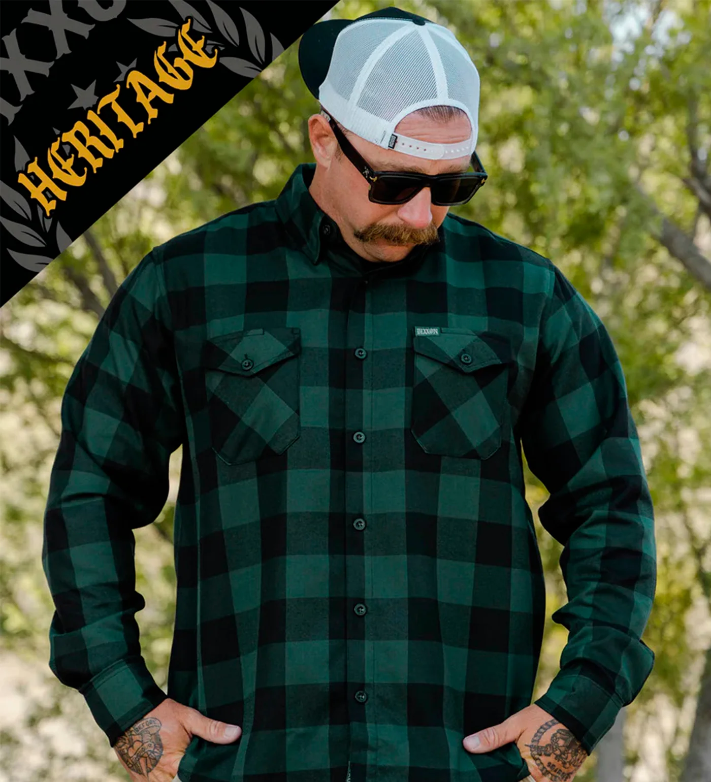 Evergreen Heritage Flannel, Green/Black - Image 4