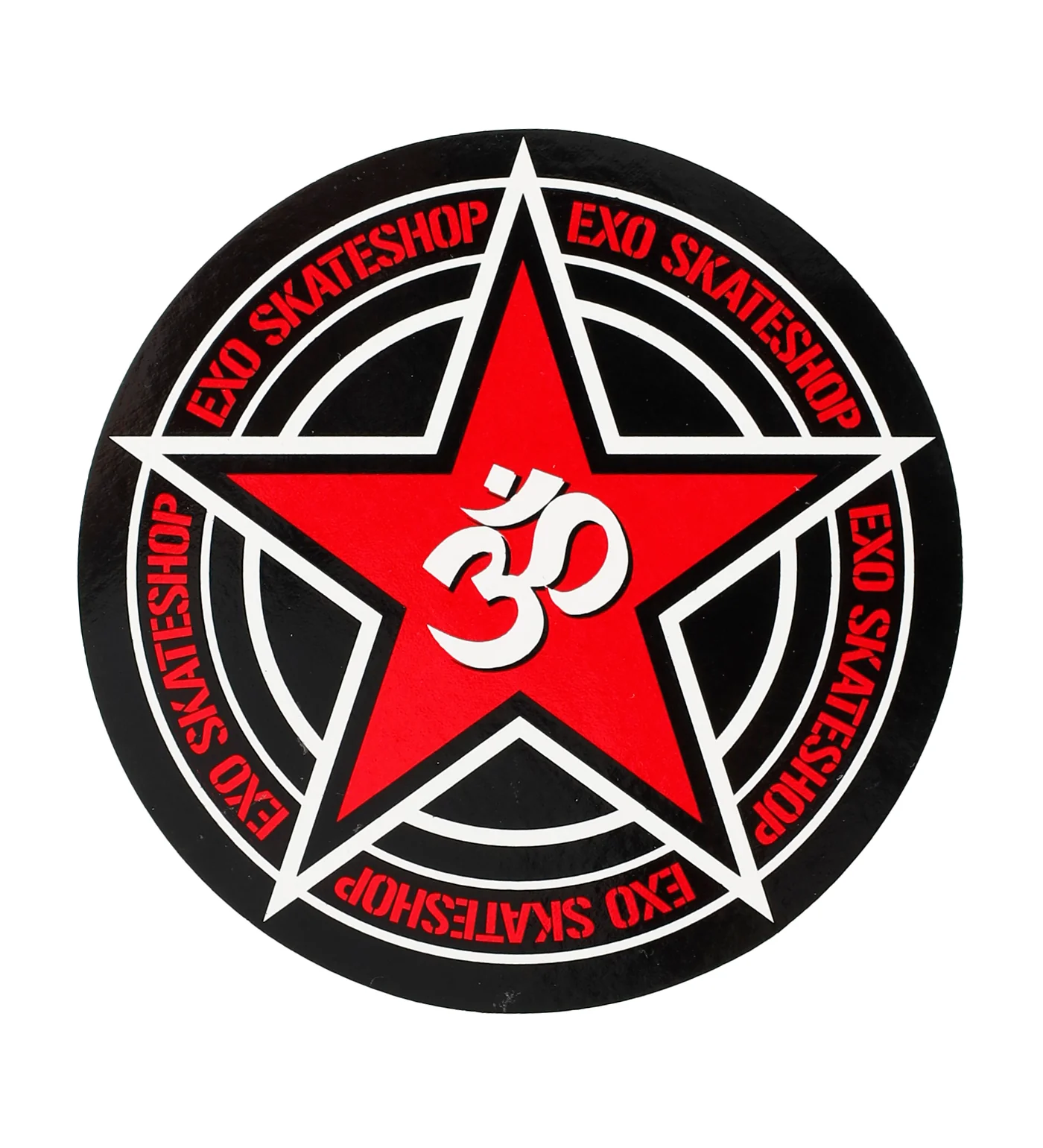 Circle Star (B), Black/Red/White