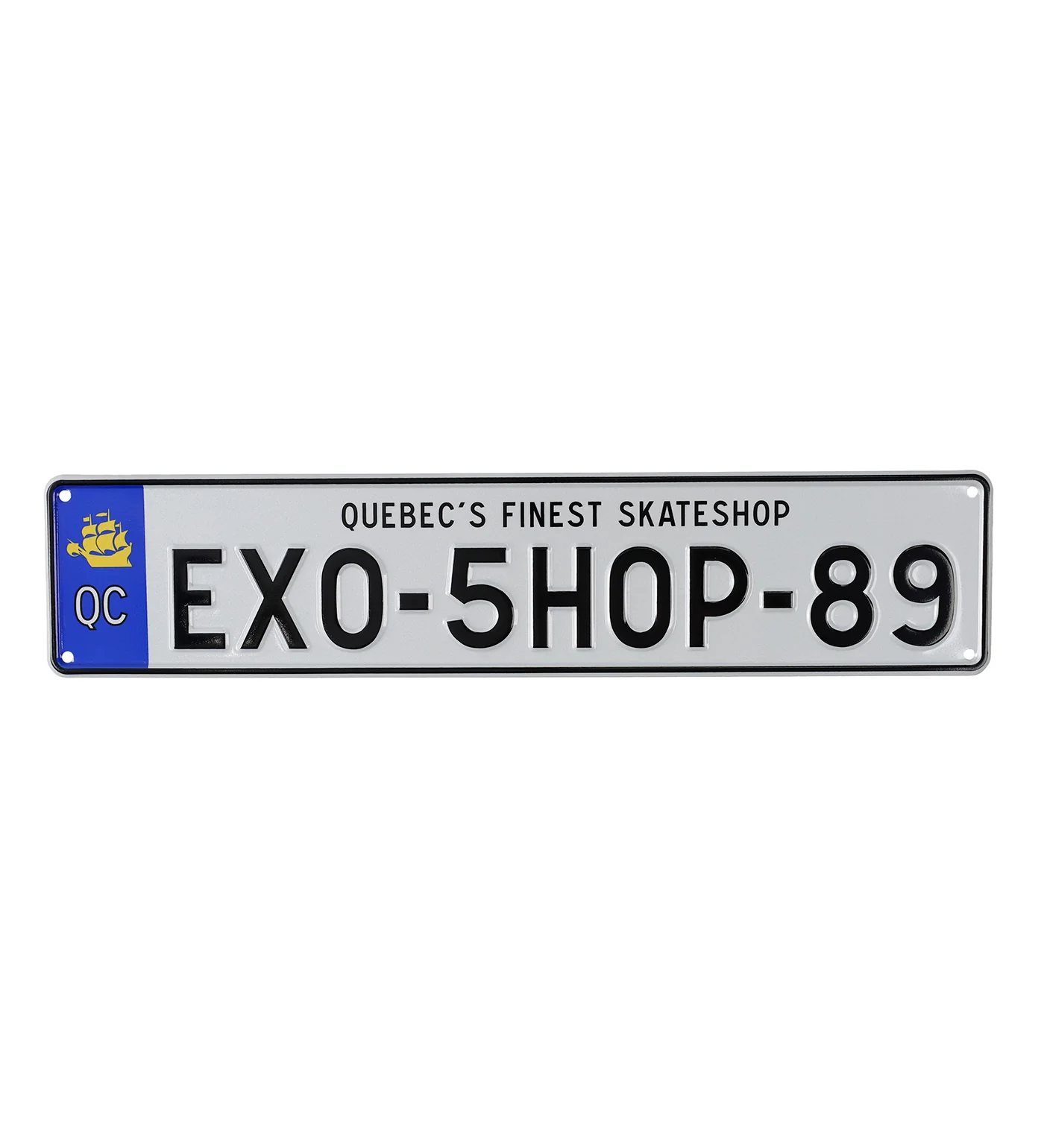 Euro License Plate, White