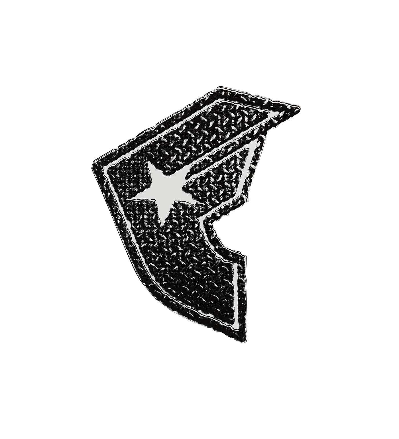 Diamond Plate Med, Black/White