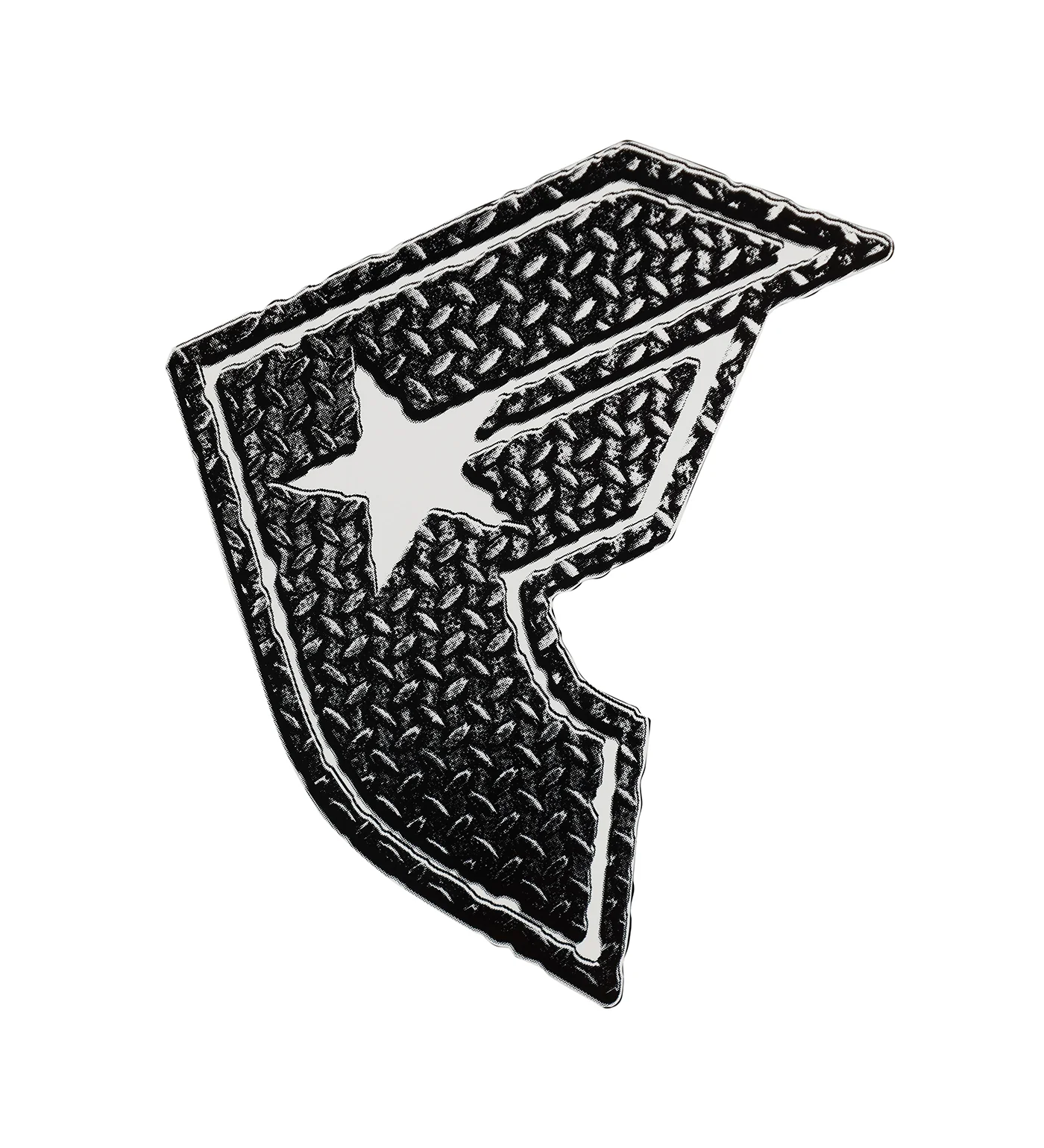 Diamond Plate Large, Black/White