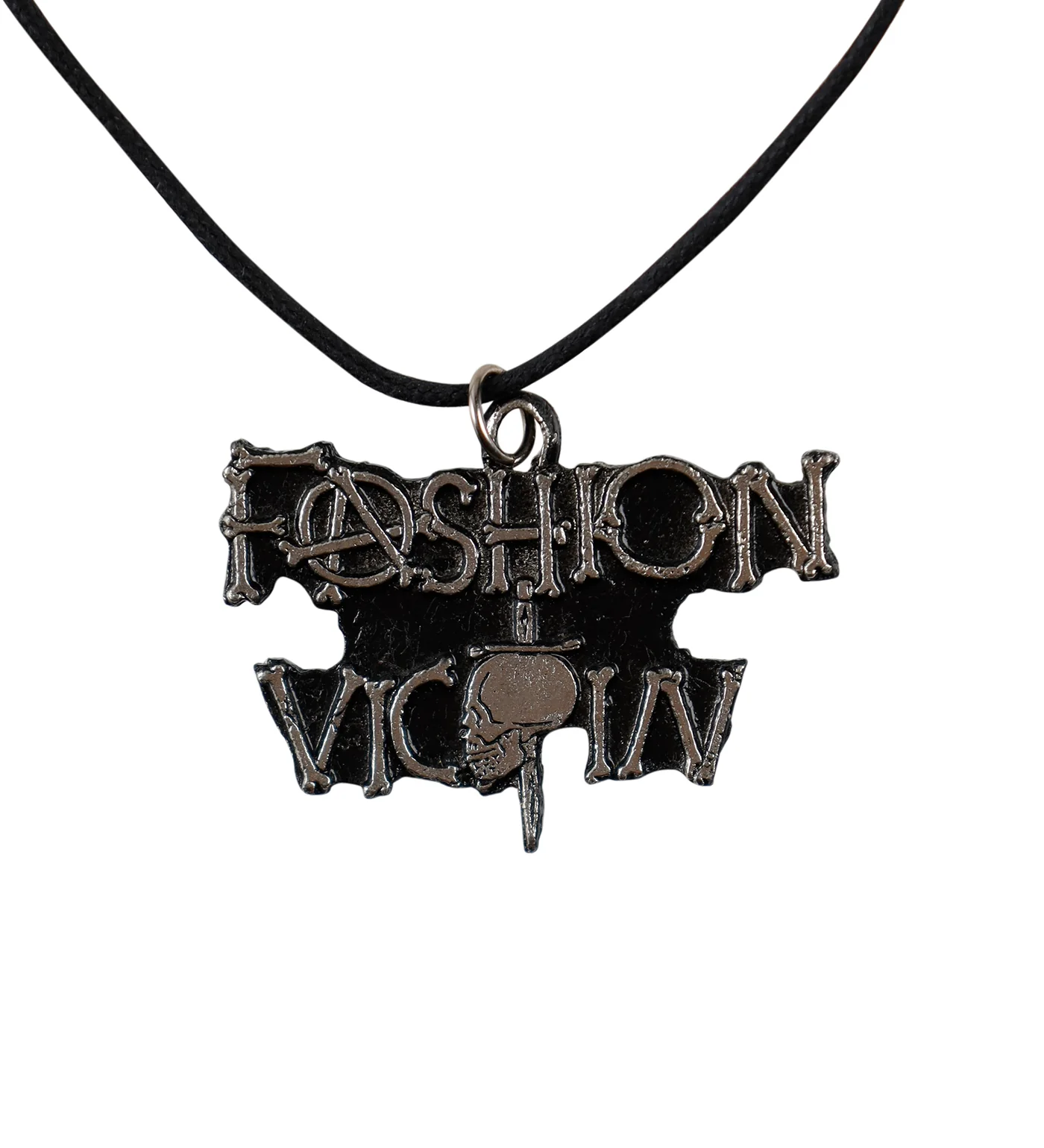 Fashion Victim String Necklace, Black/Silver(2F)